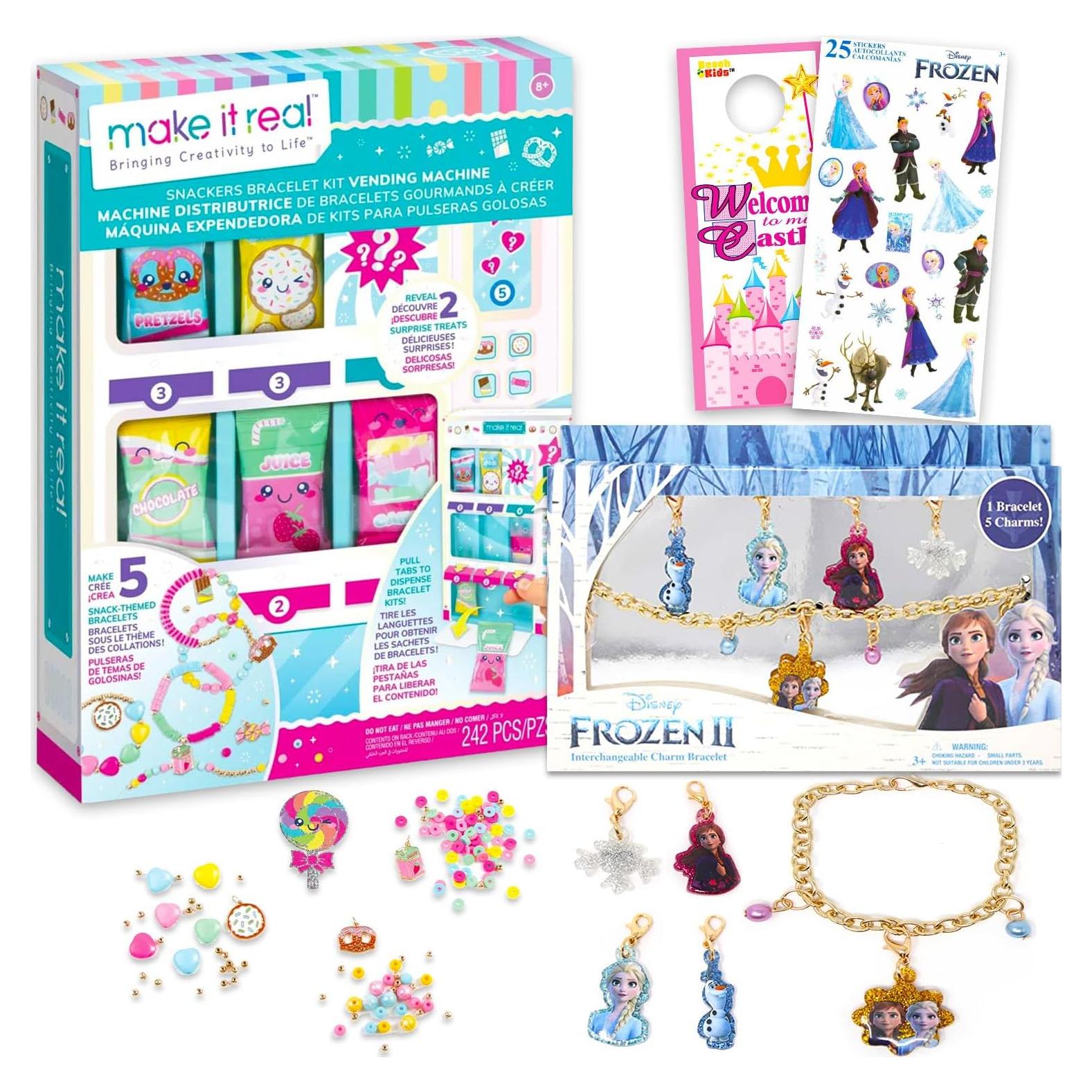 Conjunto Joyería Disney Snackers Niños - Pulsera Frozen y Más