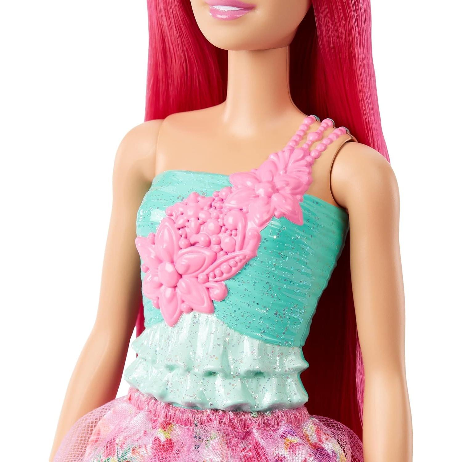 Muñeca Barbie Dreamtopia Rosa Oscuro con Falda Floral