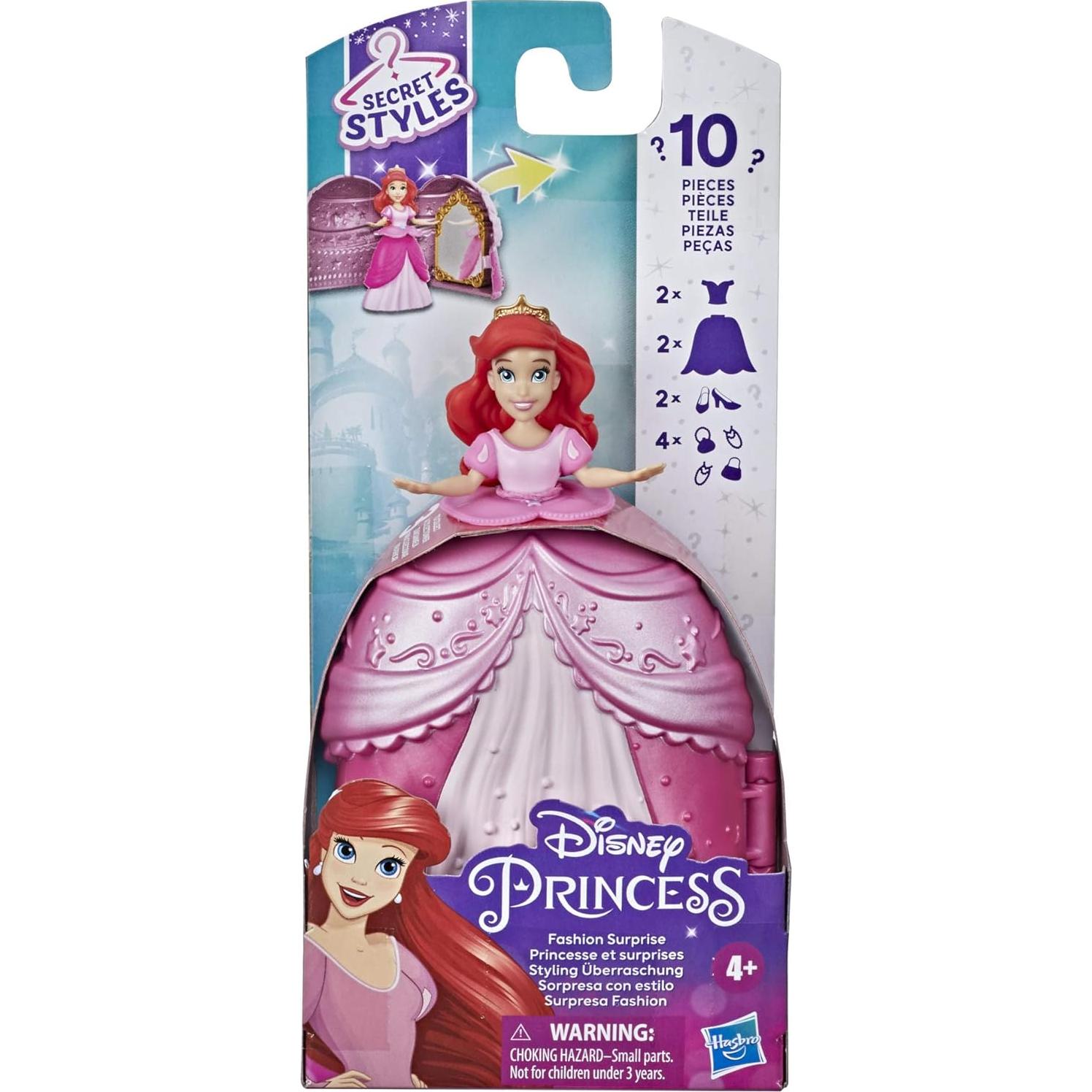 Muñeca Sorpresa de Moda Disney Princess Ariel 8.4 cm