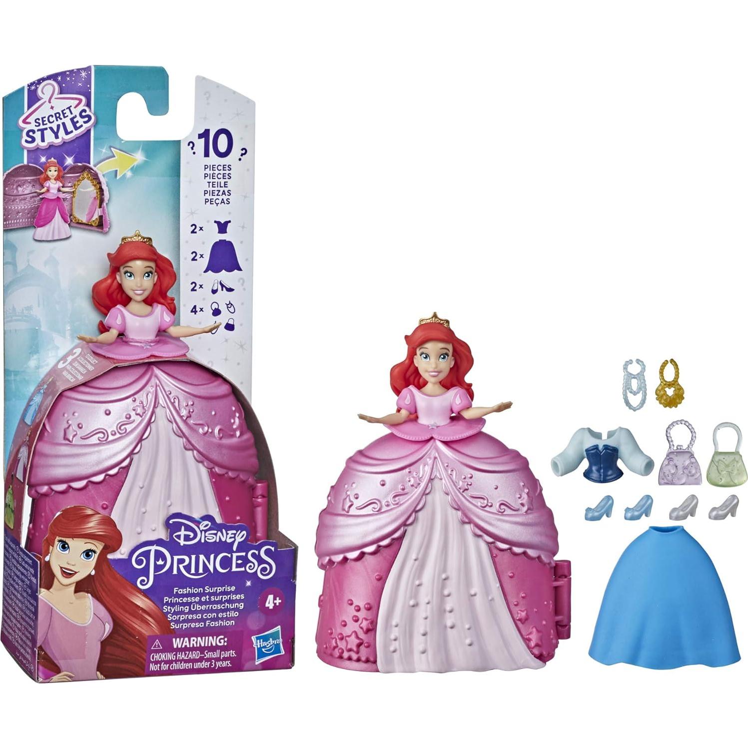 Muñeca Sorpresa de Moda Disney Princess Ariel 8.4 cm