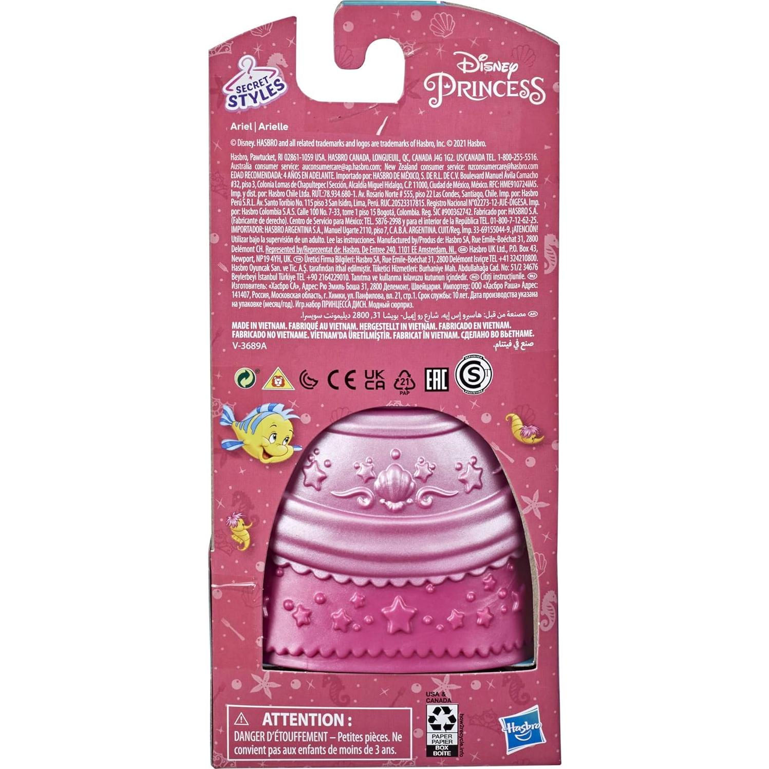 Muñeca Sorpresa de Moda Disney Princess Ariel 8.4 cm