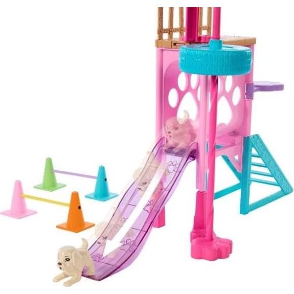 Barbie and Stacie to The Rescue Doll & Playset, Puppy Obstacle Course with Doll, 3 Dog Figures & 18 Accessories