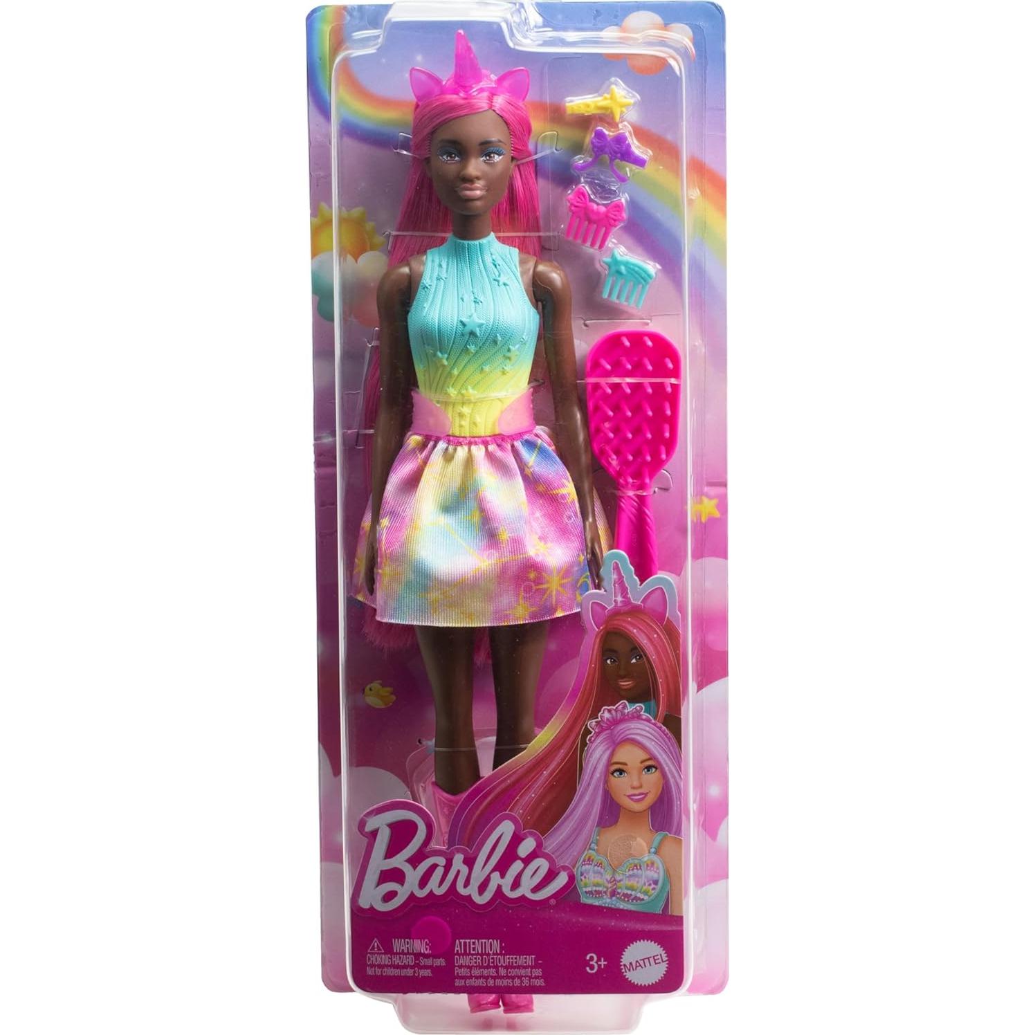 Muñeca Barbie Unicornio Mattel 32.51 cm cabello magenta