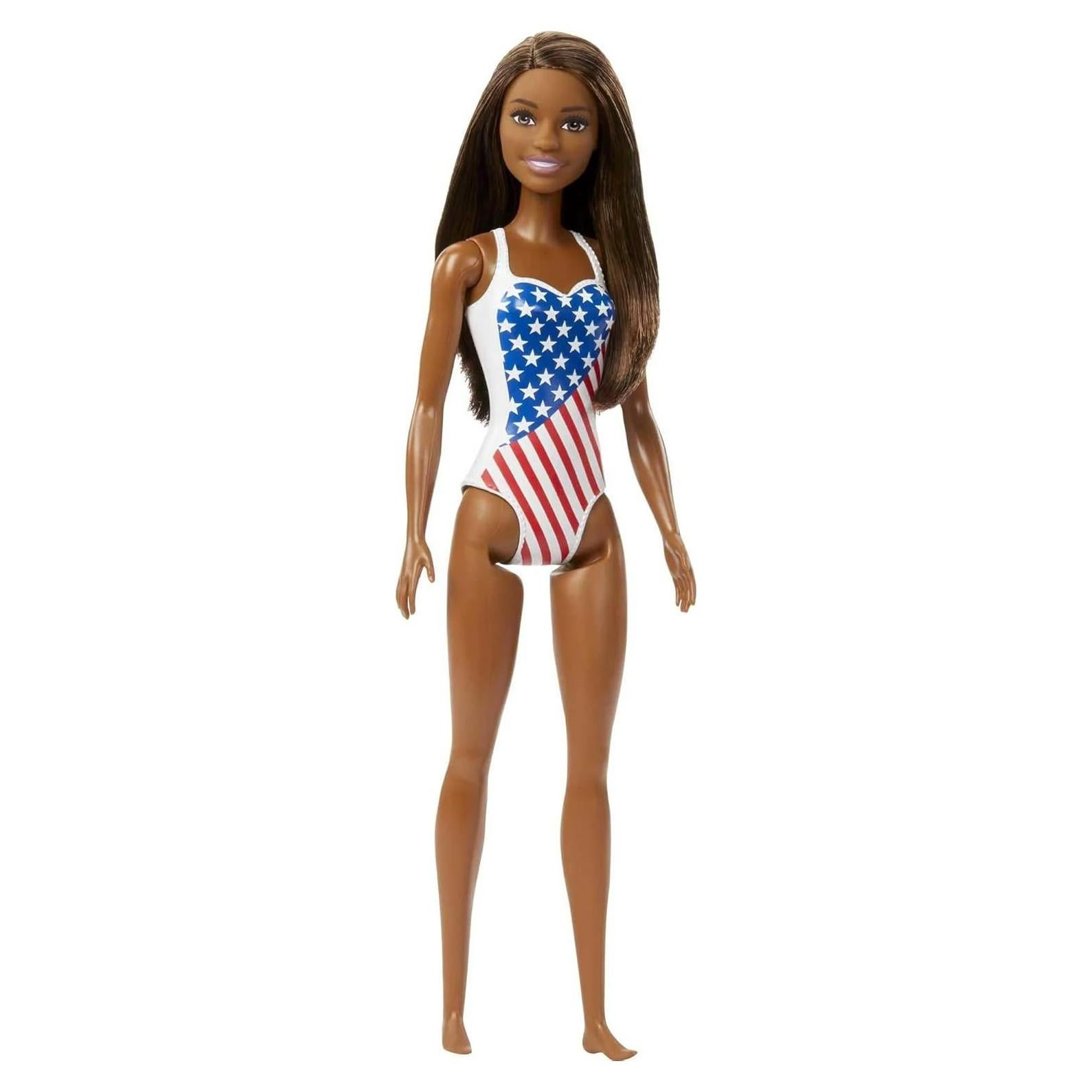 Muñeca Barbie Playa Mattel Traje de Baño Bandera Americana