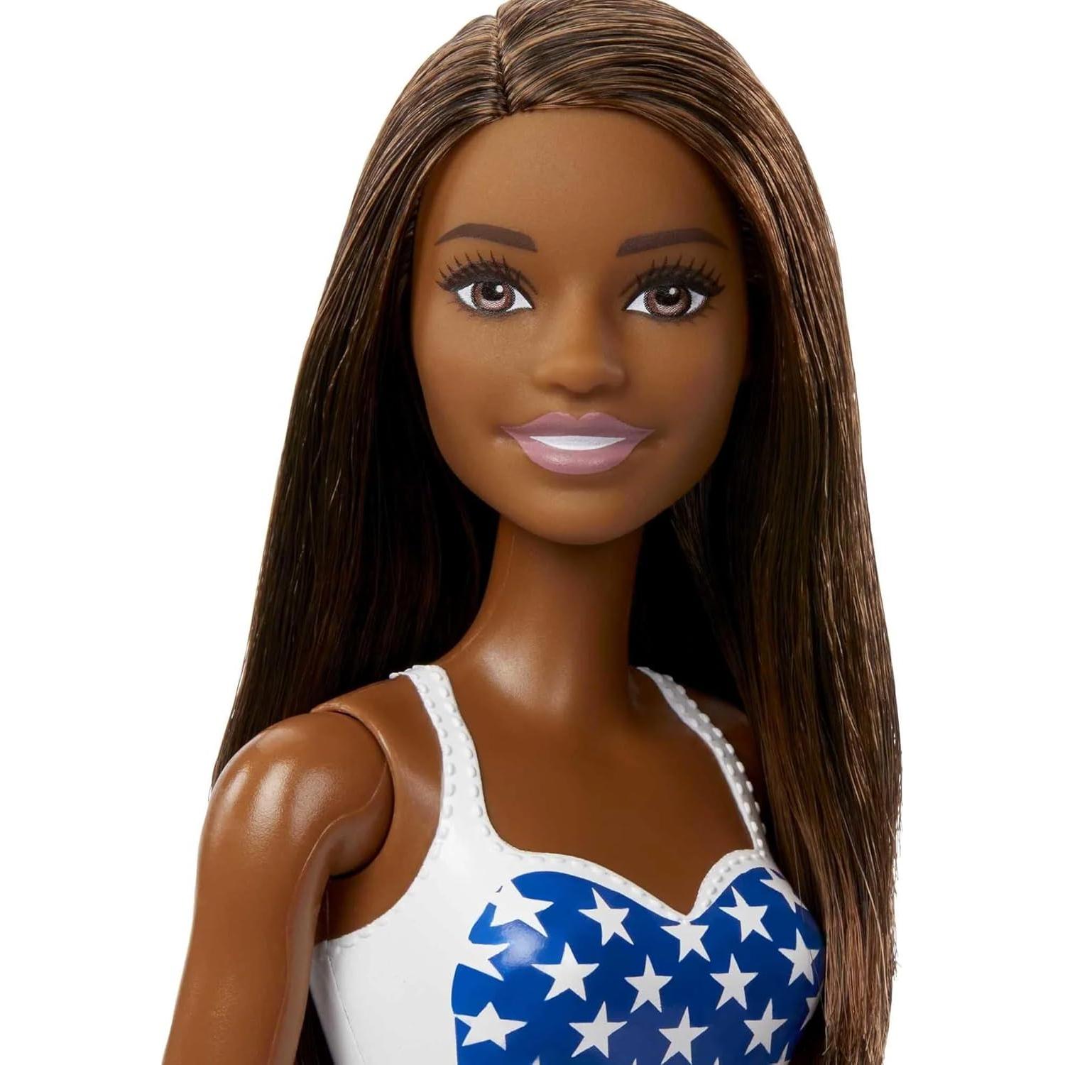 Muñeca Barbie Playa Mattel Traje de Baño Bandera Americana