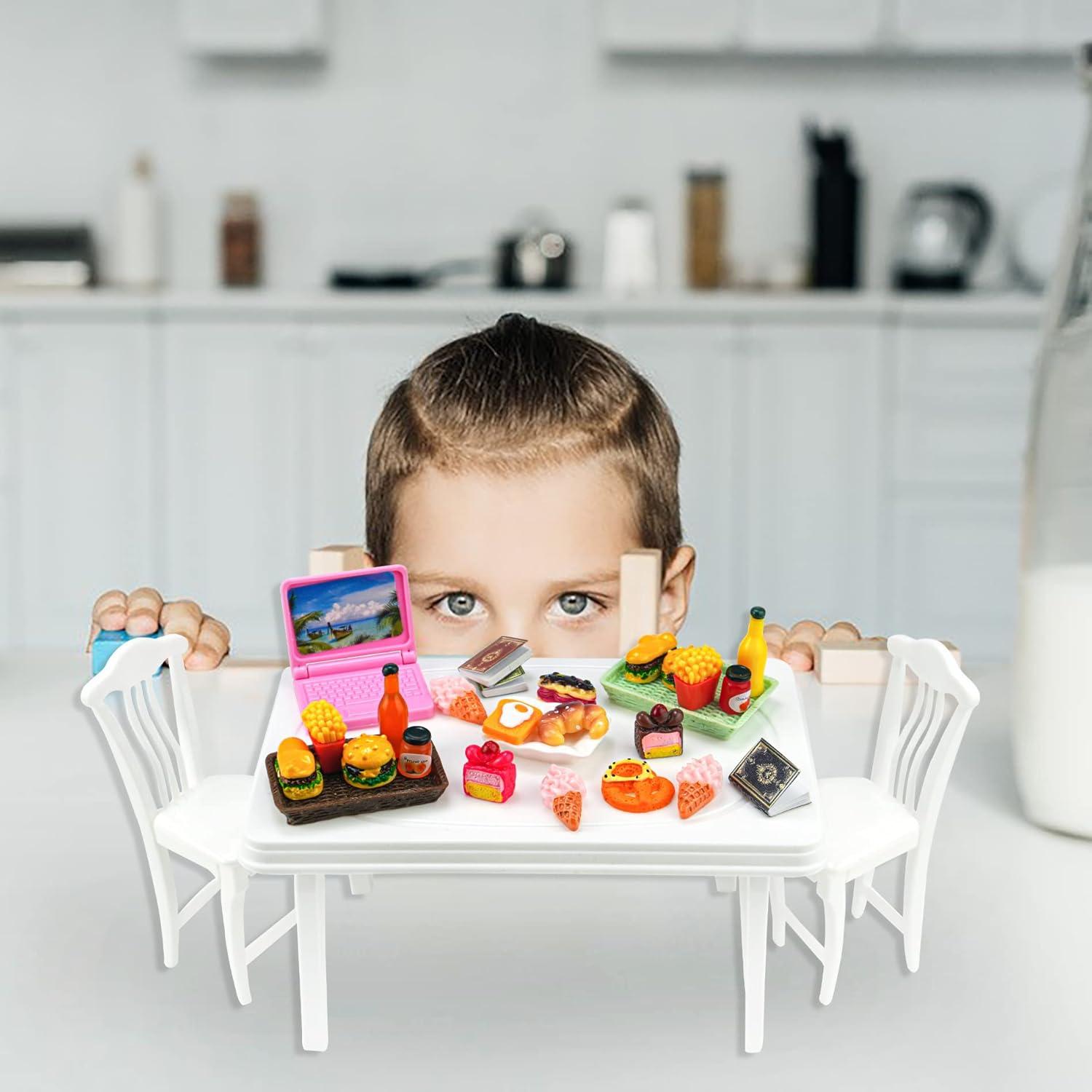 30 Piezas Mini Comida y Accesorios para Casa de Muñecas