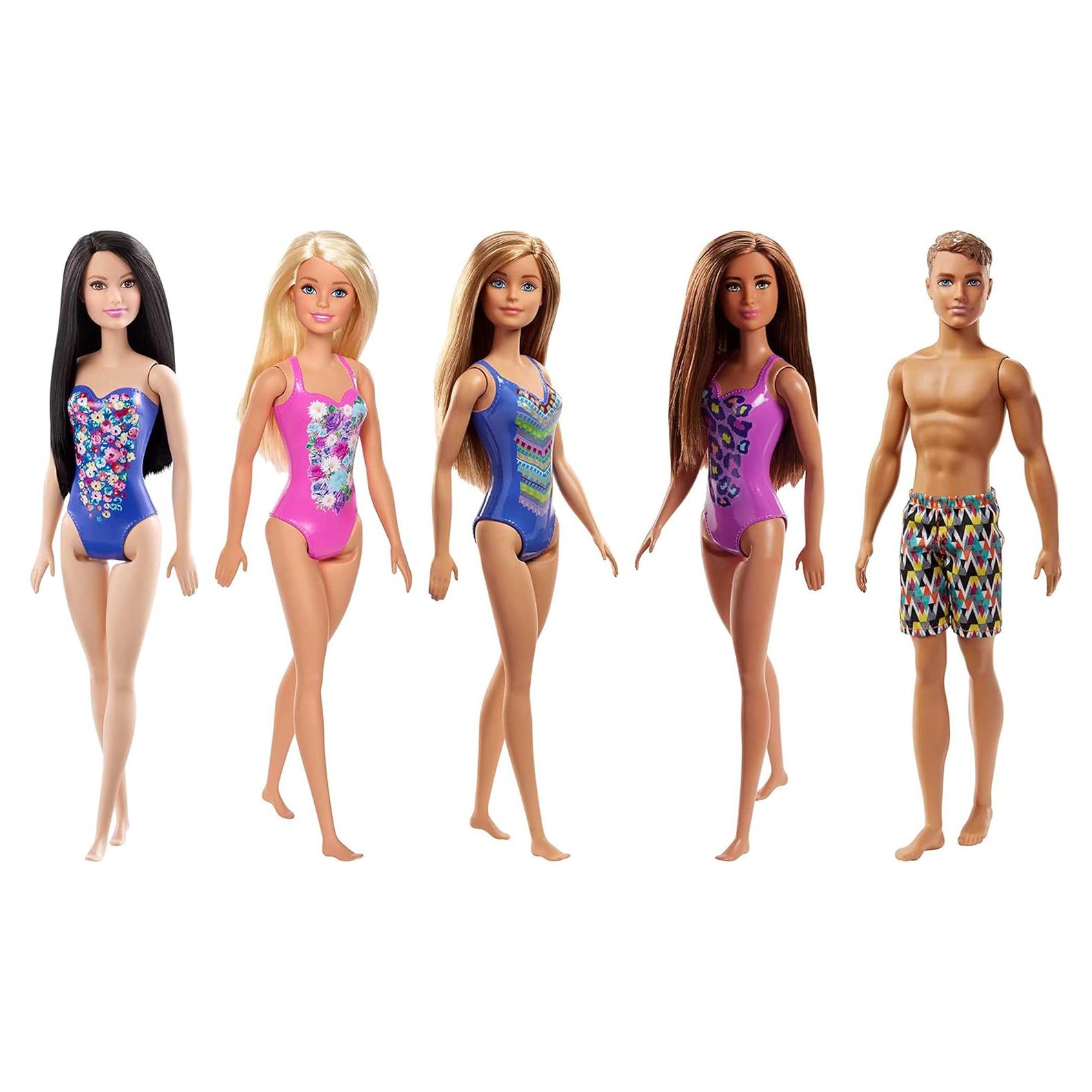 Muñeca Barbie Playa Mattel GHW37 Traje Floral Rosa y Azul