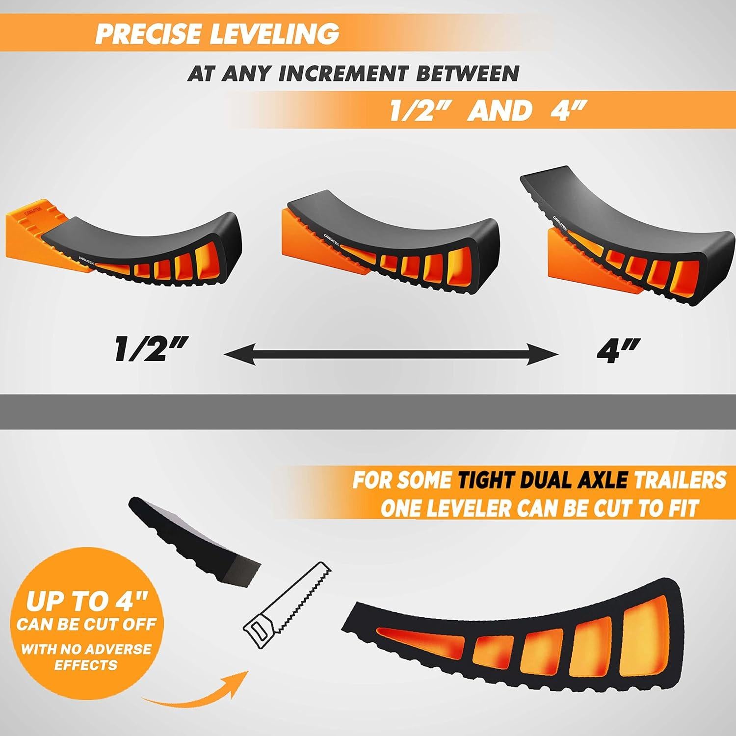 CARMTEK Niveladores de RV Estándar 2-Pack | Antideslizante