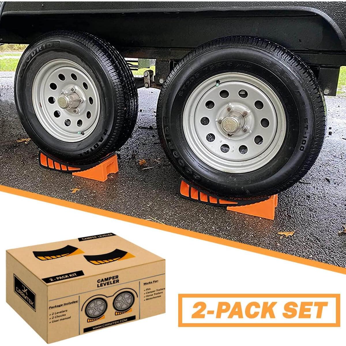 CARMTEK Niveladores de RV Estándar 2-Pack | Antideslizante