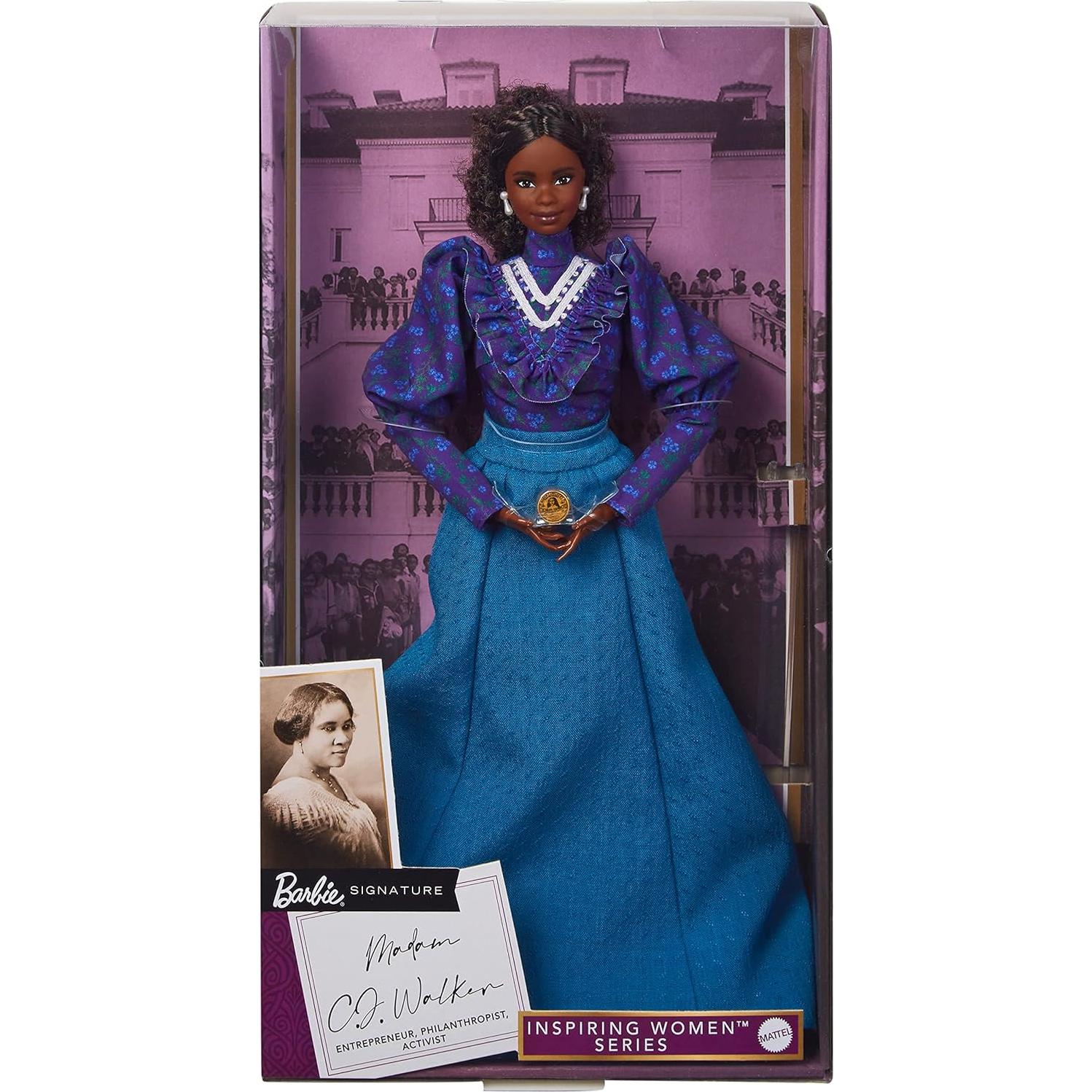Muñeca Barbie Madam C.J. Walker con Falda Larga y Accesorios