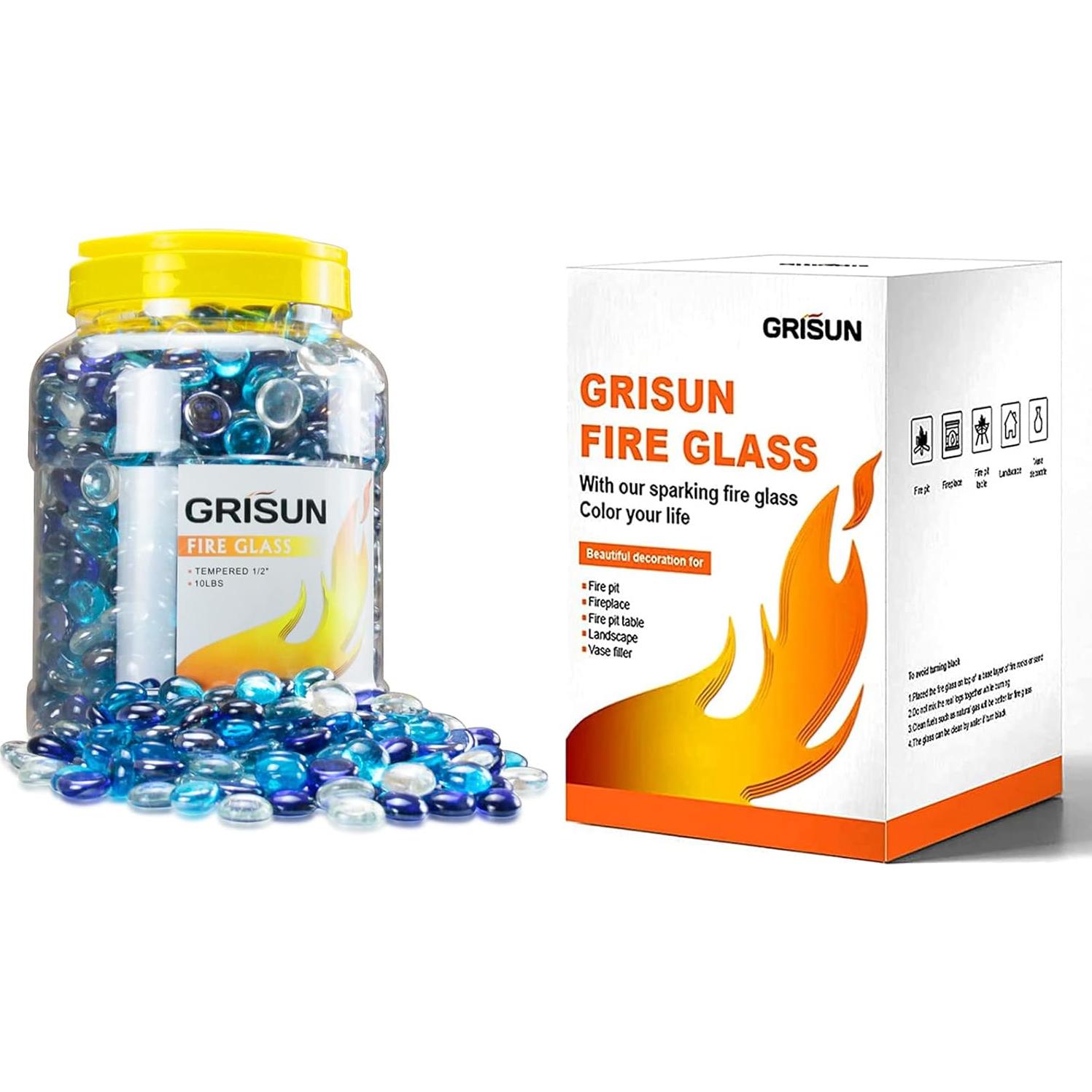 GRISUN 1.27 cm Bahama Blend Vidrio para Fogata 4.54 kg
