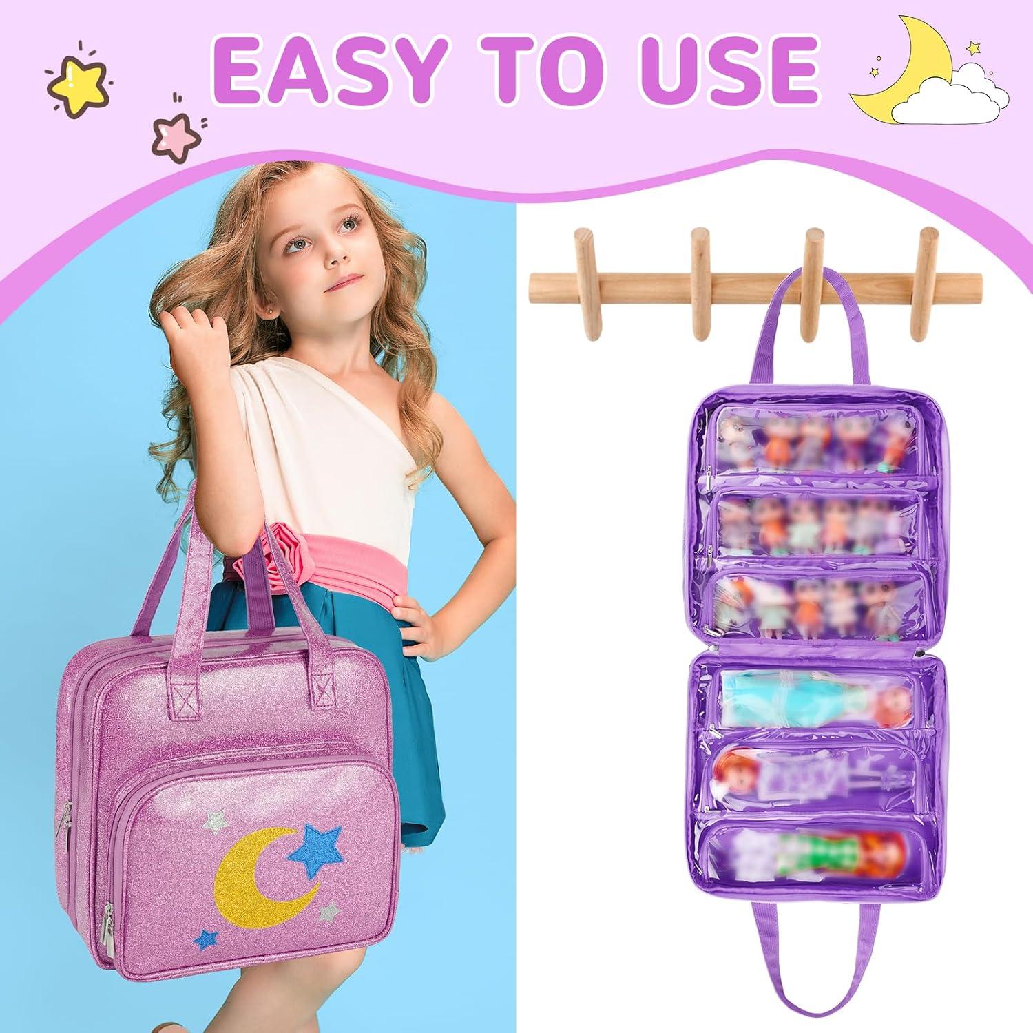 Funda para Muñecas Jaffzora Púrpura con 6 Bolsillos