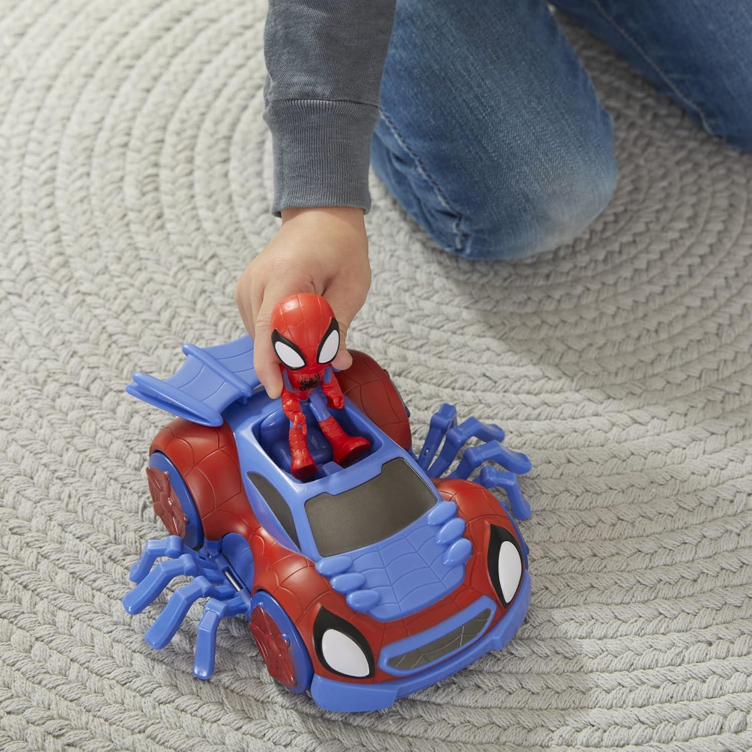 Spidey y Sus Amigos Hasbro Vehículo 2-en-1 y Figura 10 cm
