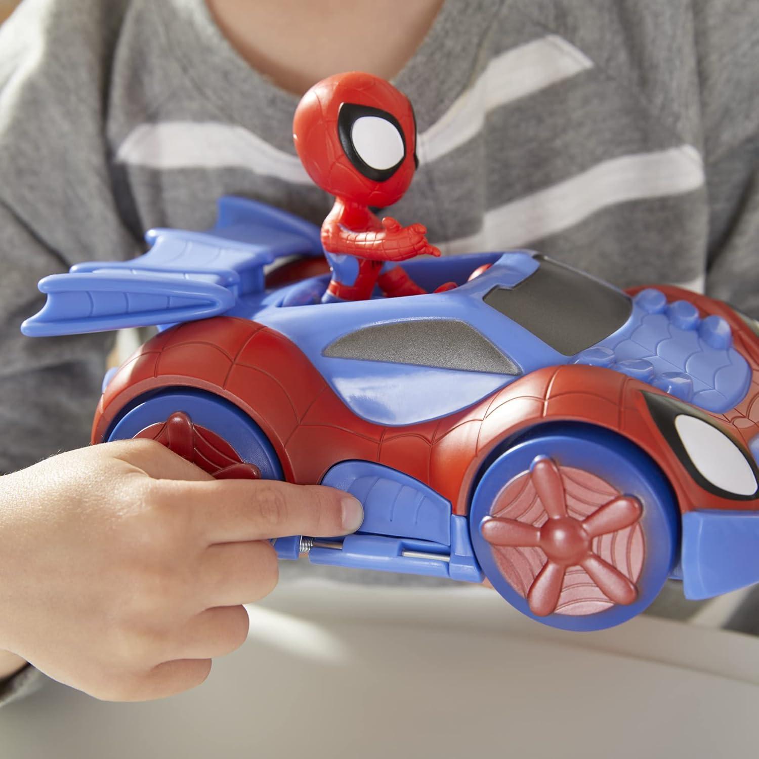 Spidey y Sus Amigos Hasbro Vehículo 2-en-1 y Figura 10 cm