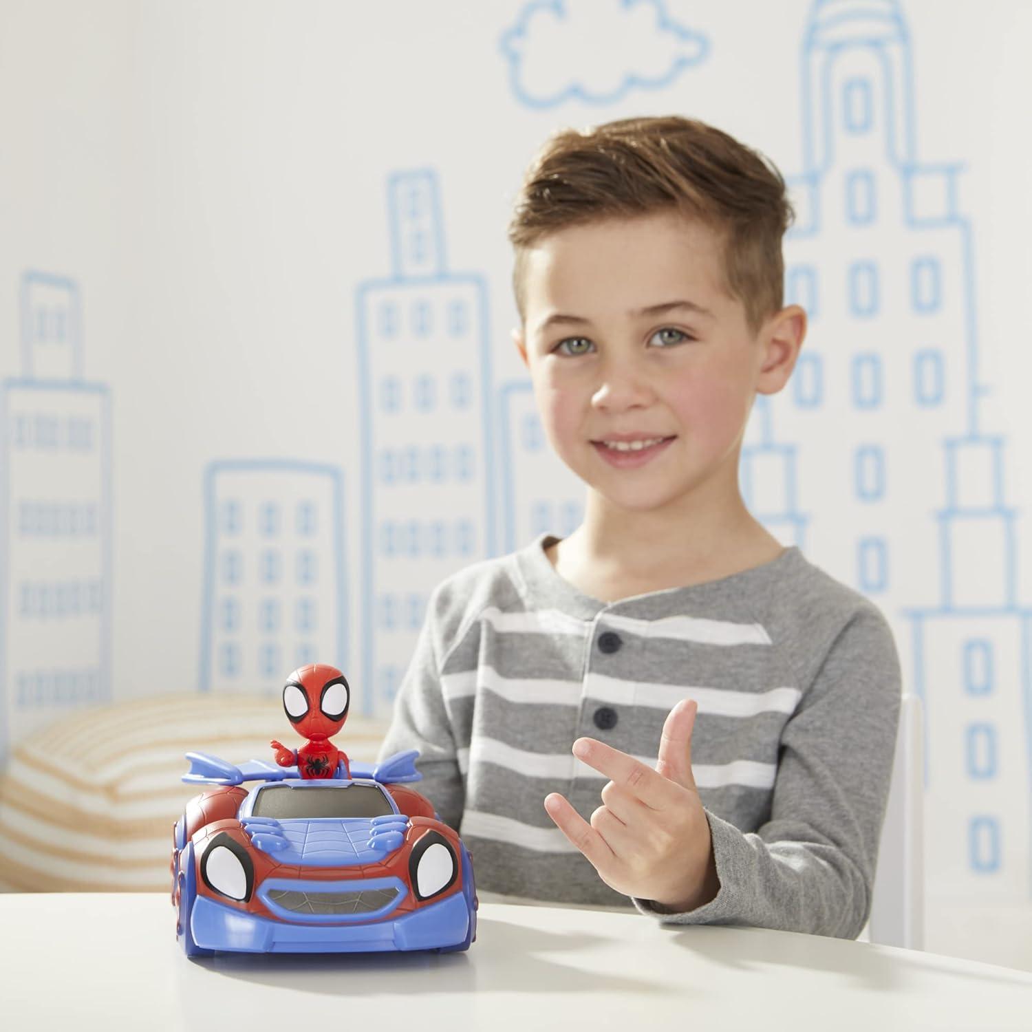 Spidey y Sus Amigos Hasbro Vehículo 2-en-1 y Figura 10 cm