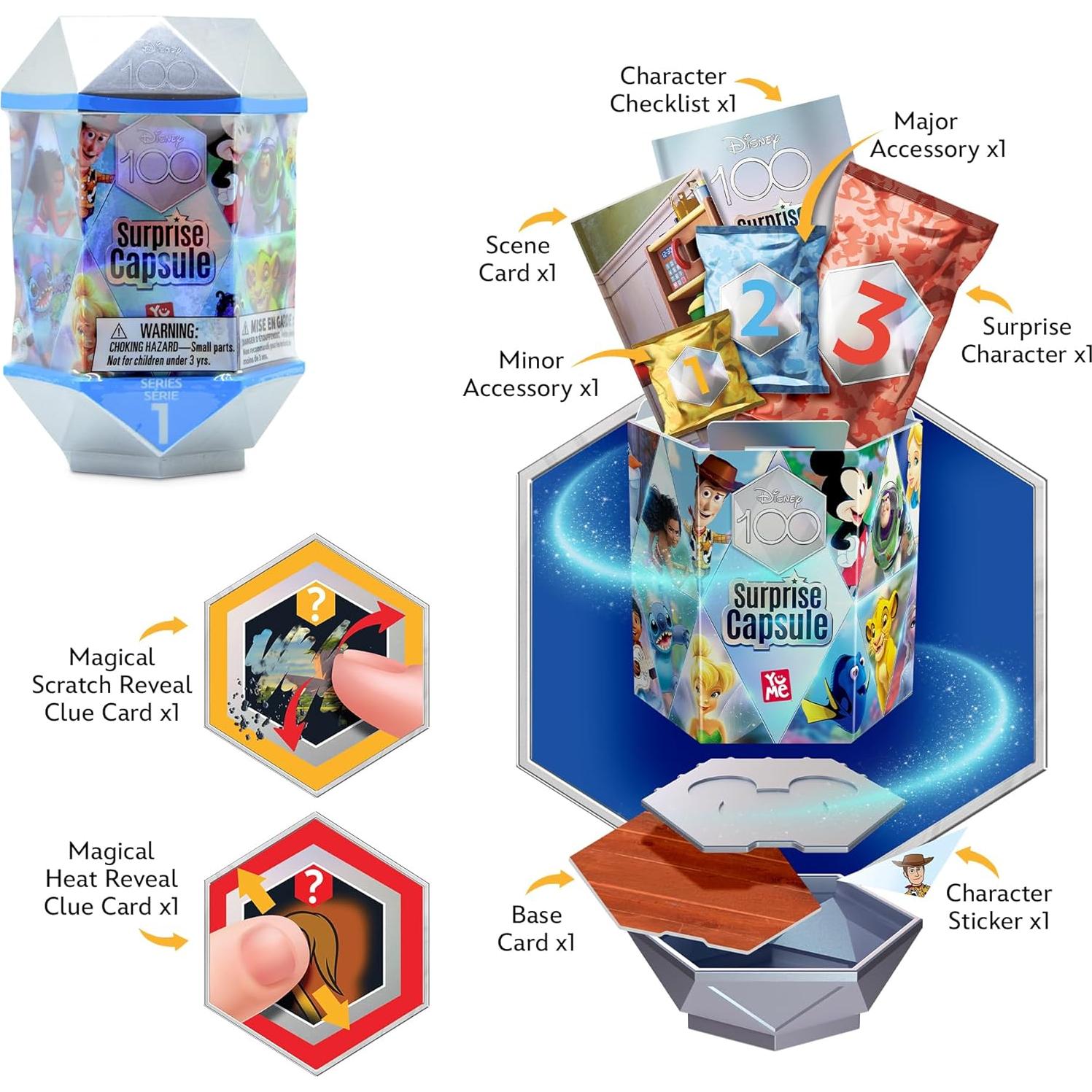 Cápsula Sorpresa Disney 100 YuMe 2 Figuras Coleccionables