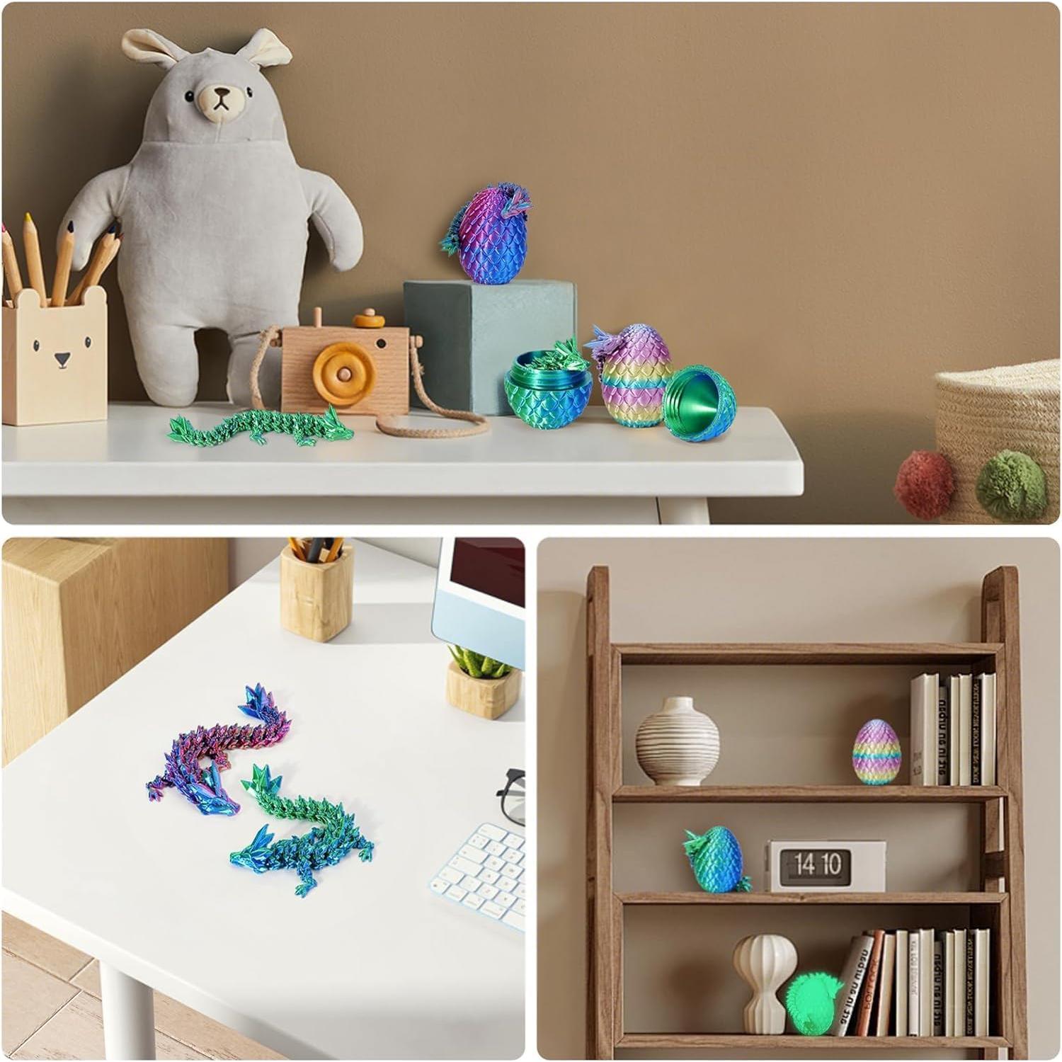 Juego de 4 Huevos de Dragón YILCER con Dragón Sorpresa