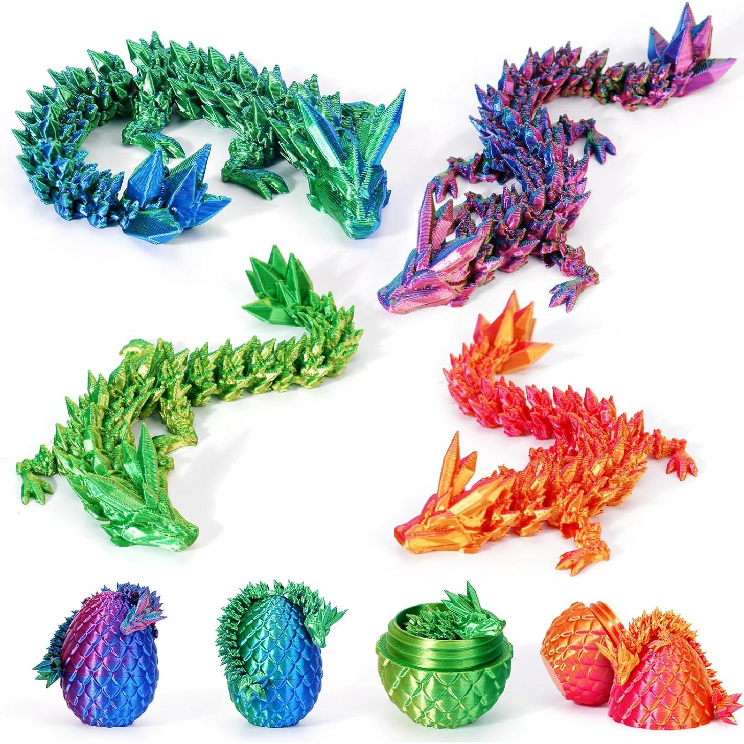 Juego de 4 Huevos de Dragón YILCER con Dragón Sorpresa