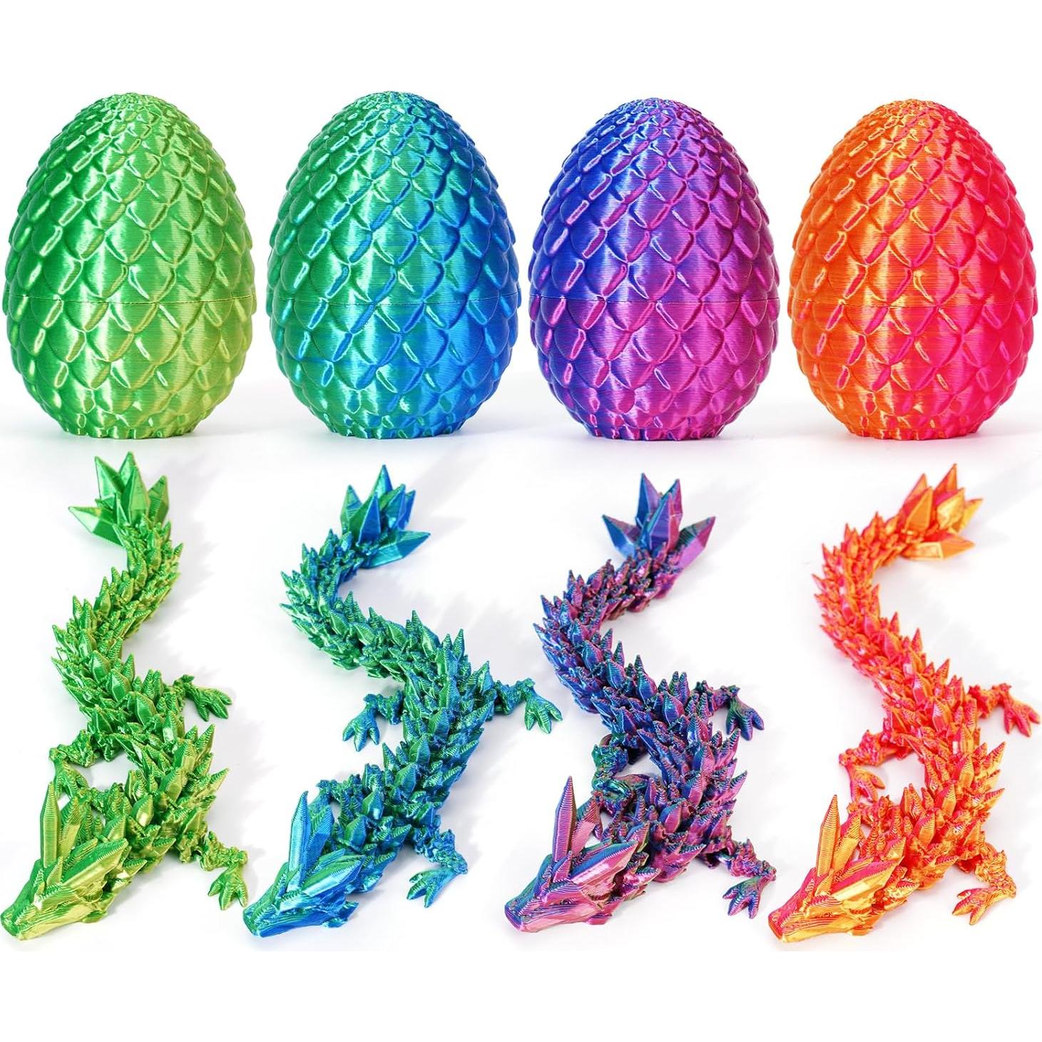 Juego de 4 Huevos de Dragón YILCER con Dragón Sorpresa