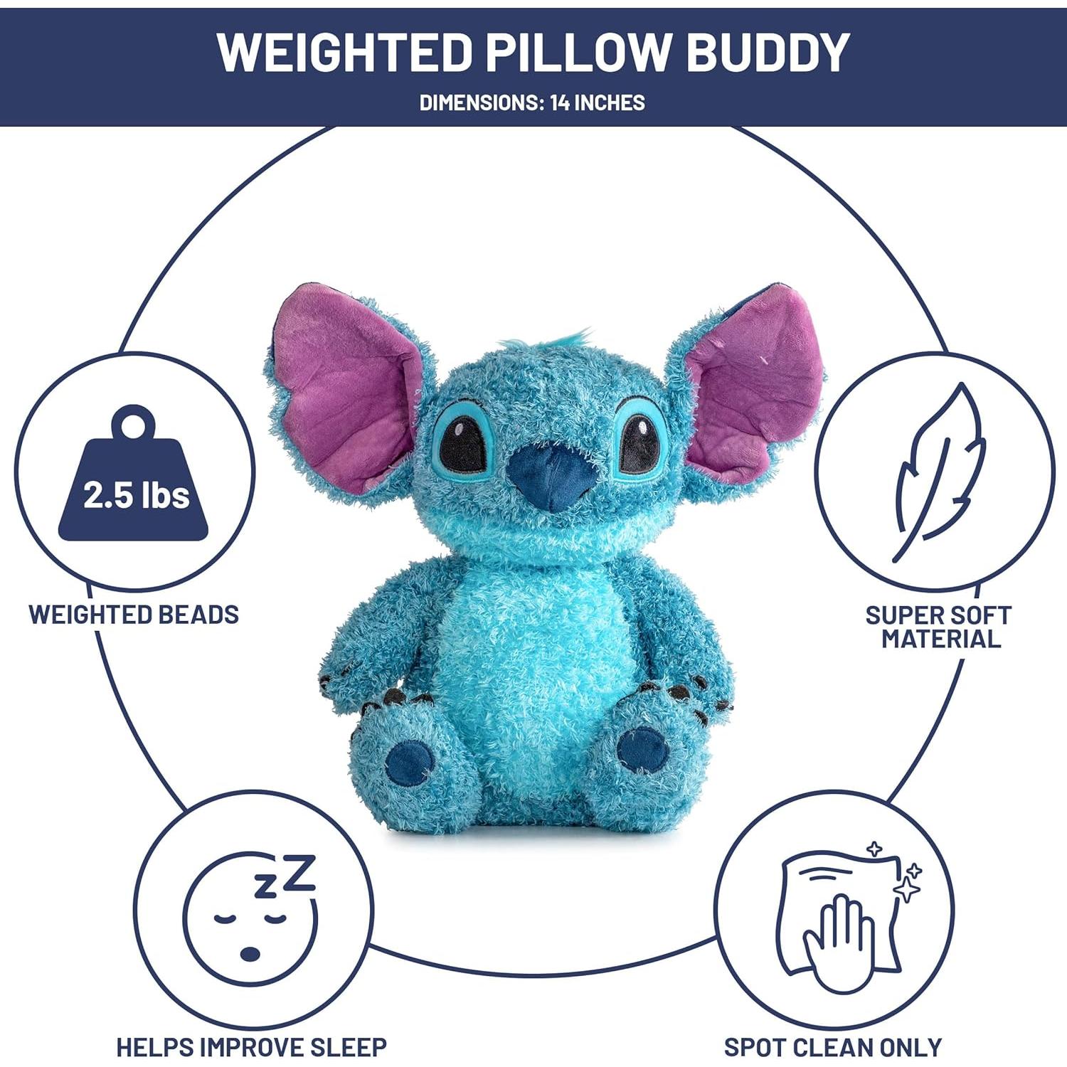 Almohada de Peluche con Peso Disney Stitch 35.56 cm Azul