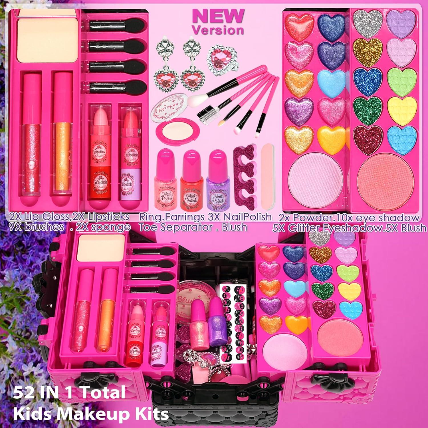 Kit de Maquillaje para Niñas Amerrly - 52 Piezas Seguro y Lavable