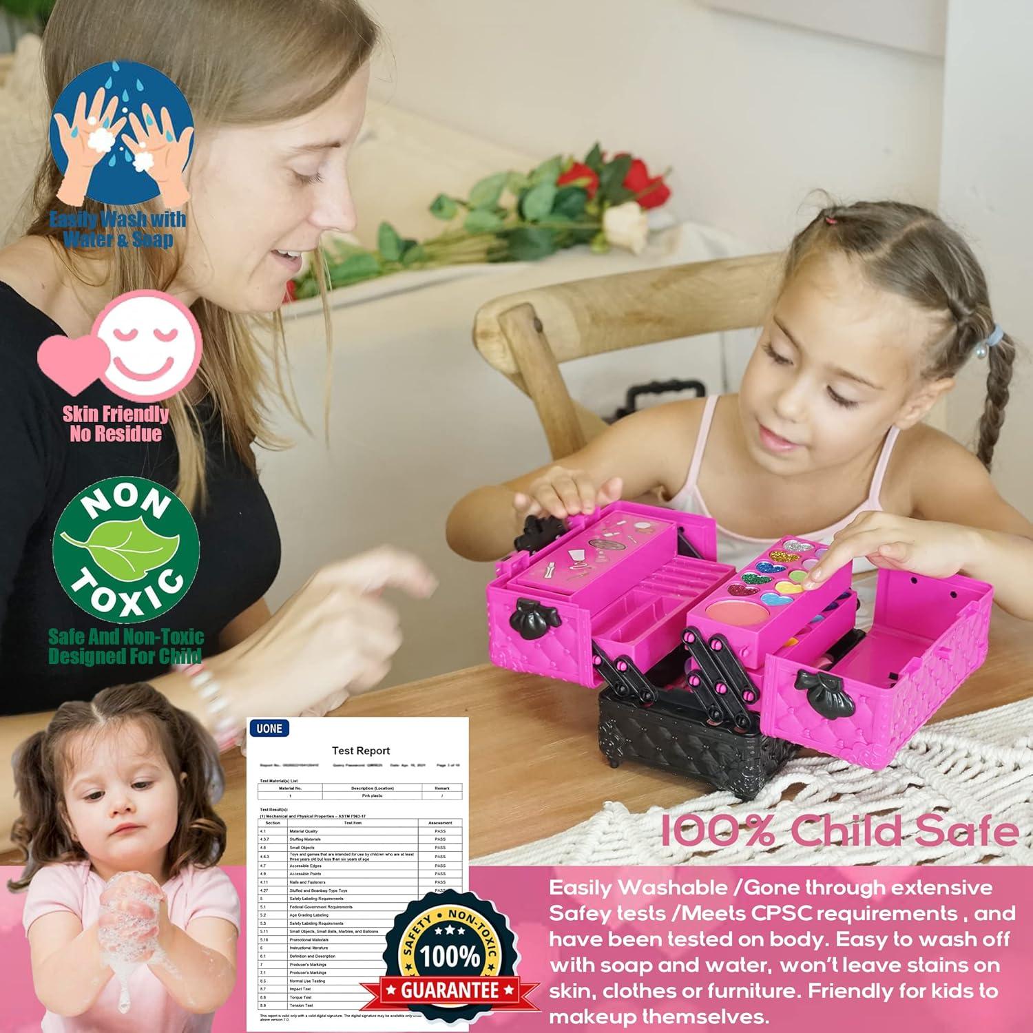 Kit de Maquillaje para Niñas Amerrly - 52 Piezas Seguro y Lavable