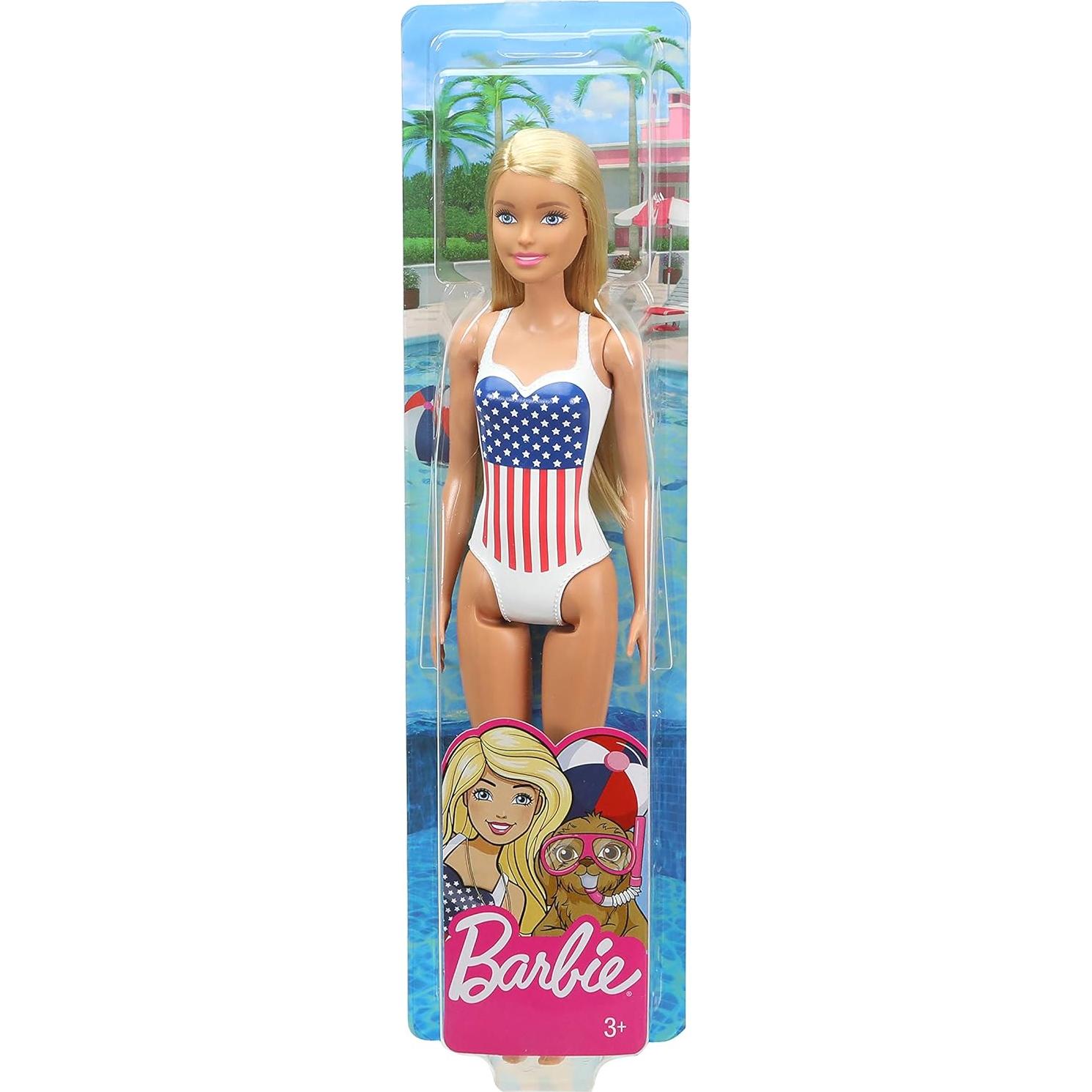 Muñeca Barbie Mattel GPB17 Traje de Baño Bandera USA