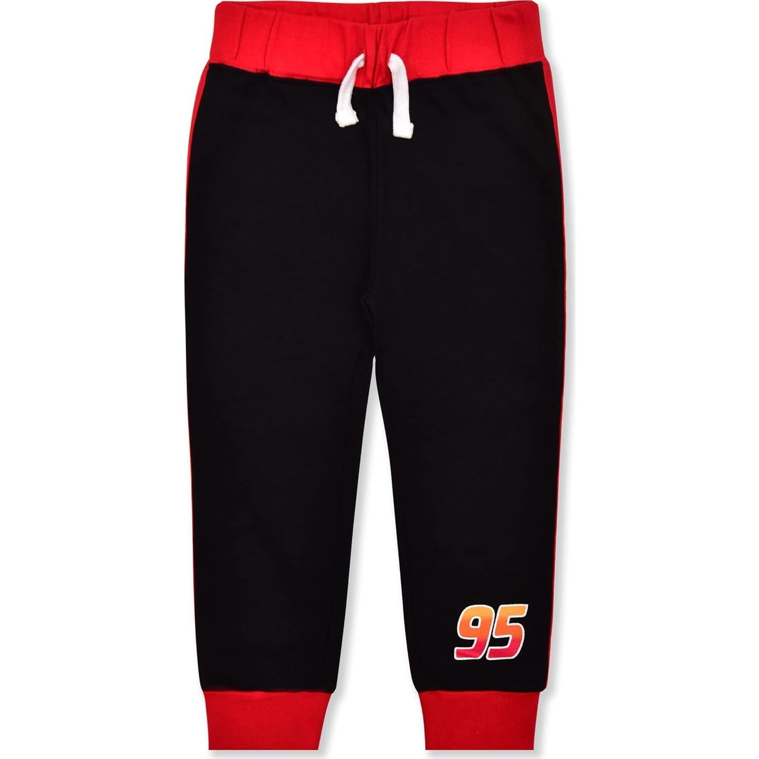 Disney Cars Boys’ Long Sleeve Shirt Costume and Jogger Set for Toddler and Little Kids – Red/Black