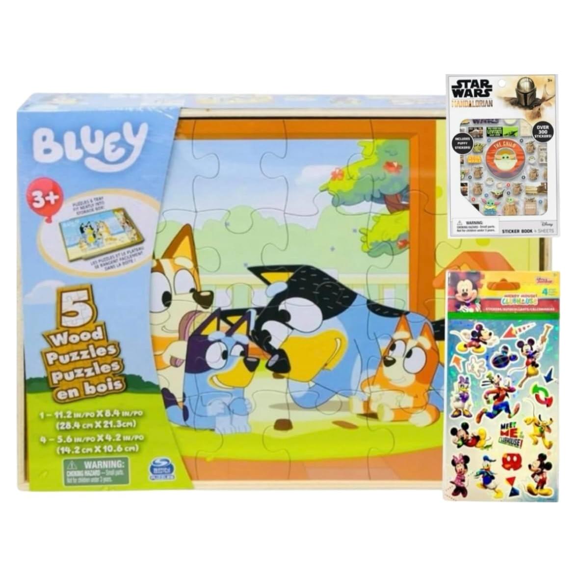 Rompecabezas de Madera Bluey + 72 Stickers Mickey + 300 Star Wars