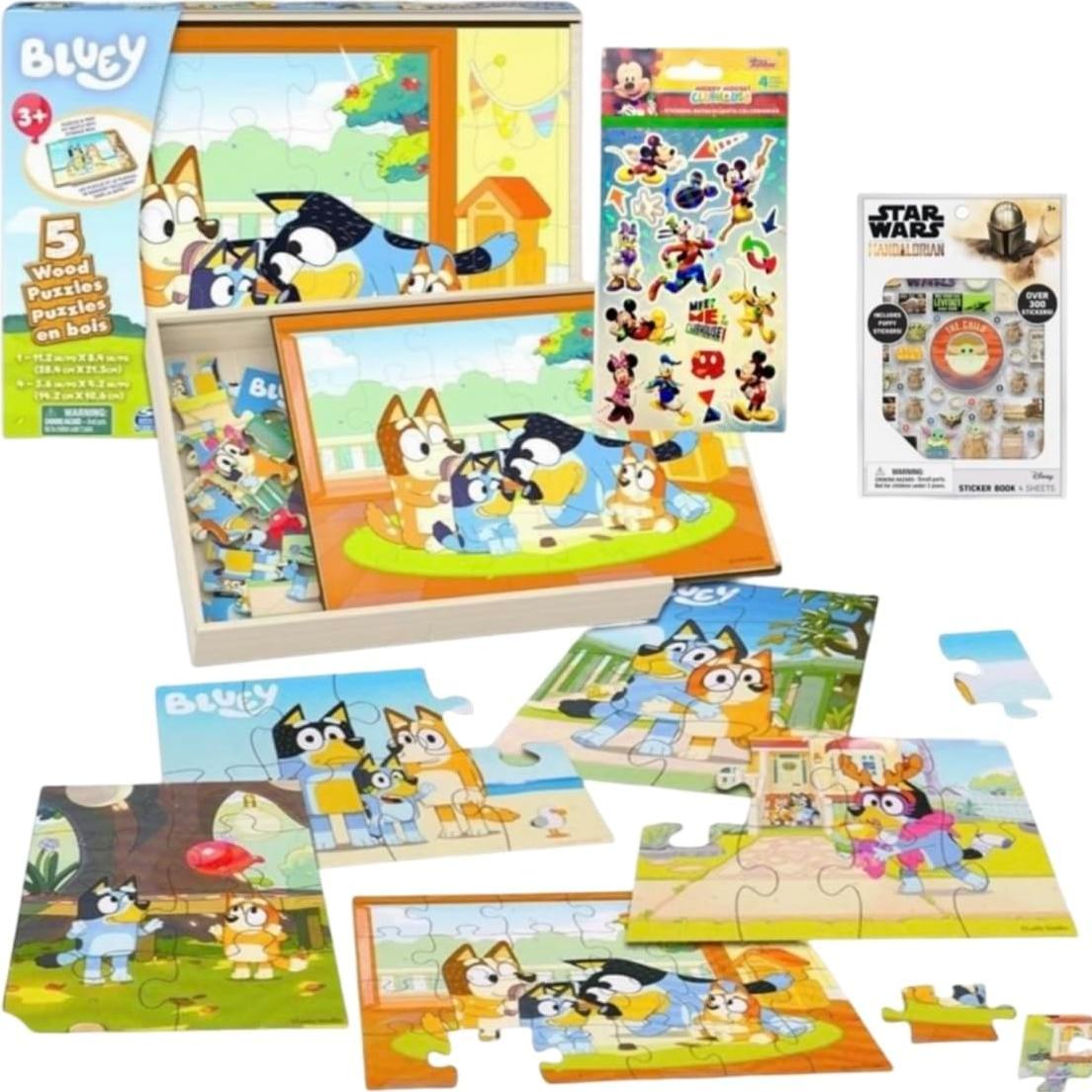 Rompecabezas de Madera Bluey + 72 Stickers Mickey + 300 Star Wars