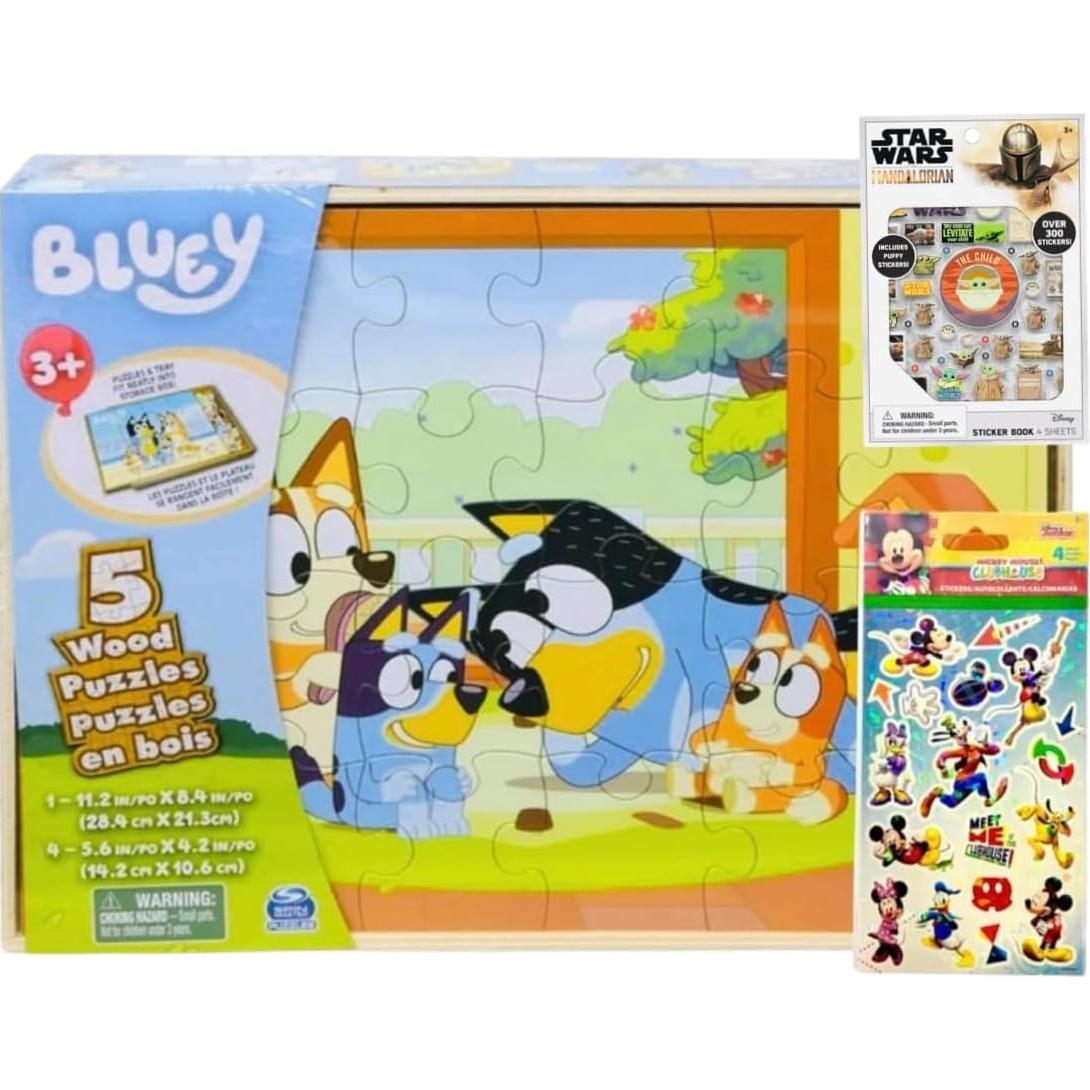 Rompecabezas de Madera Bluey + 72 Stickers Mickey + 300 Star Wars