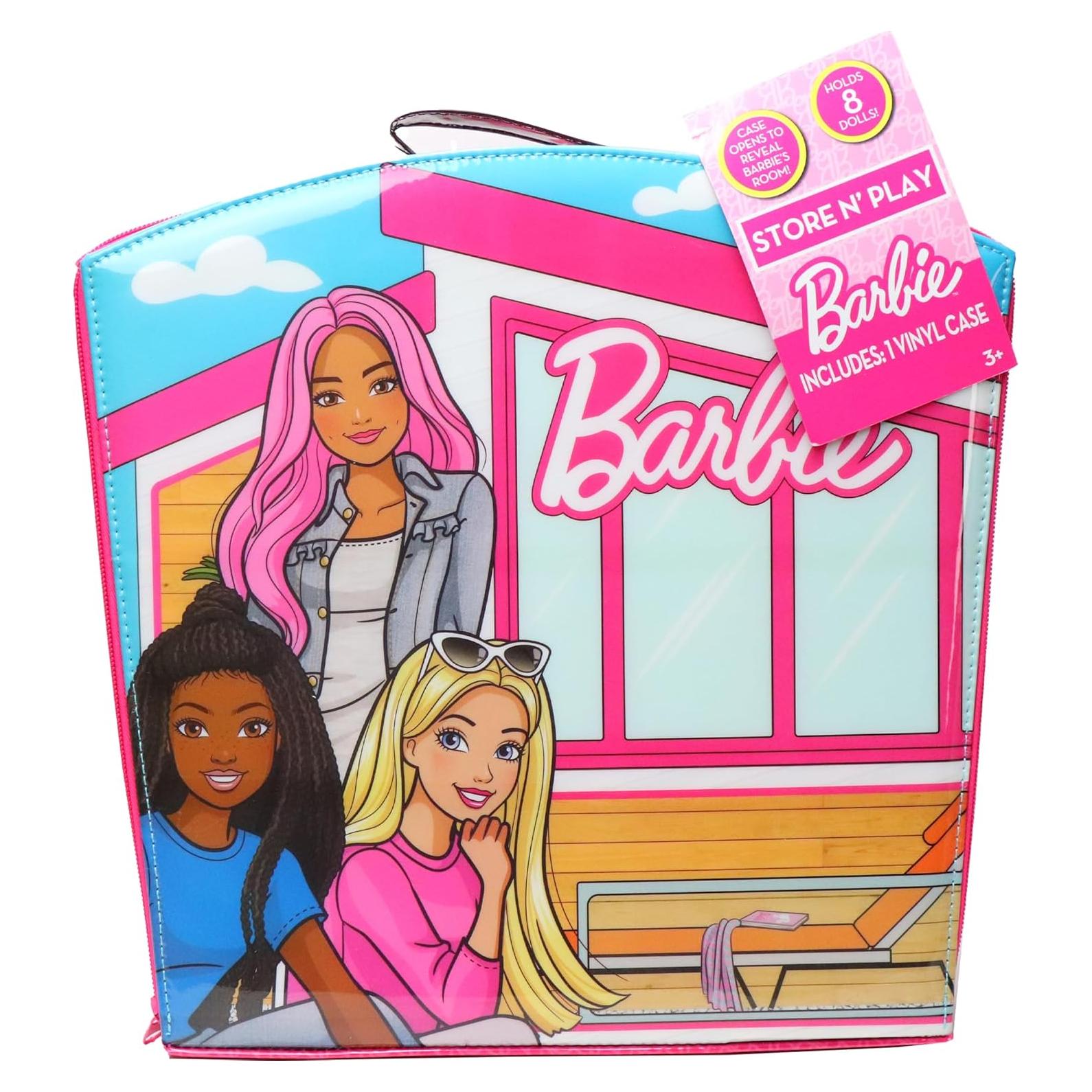 Maleta de Juego y Almacenamiento Barbie - Tara Toy - 8 Muñecas