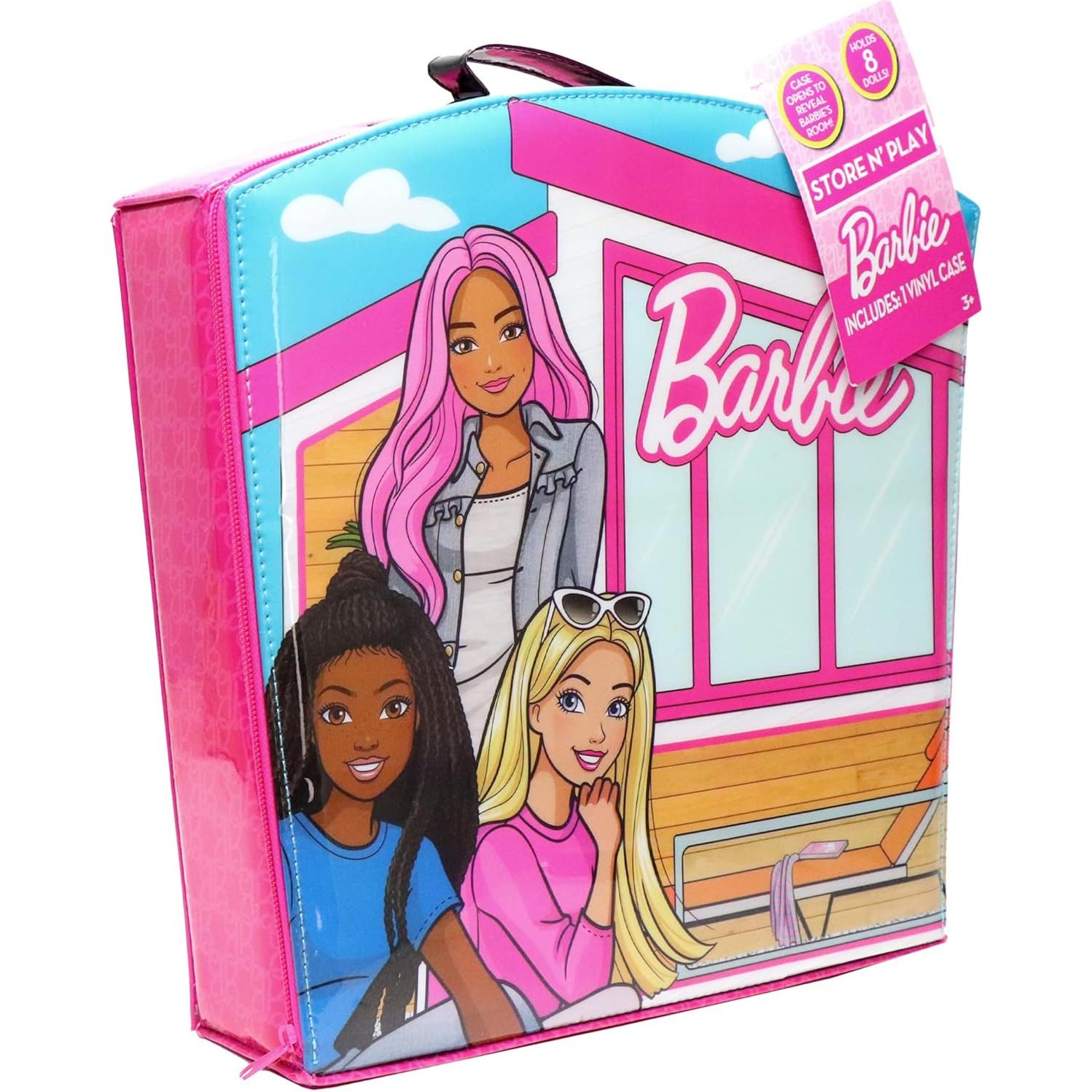 Maleta de Juego y Almacenamiento Barbie - Tara Toy - 8 Muñecas