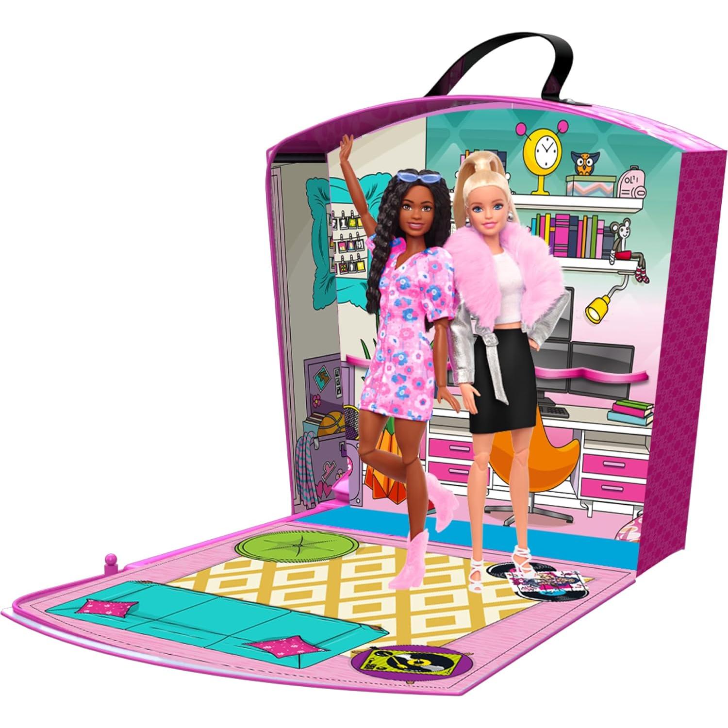 Maleta de Juego y Almacenamiento Barbie - Tara Toy - 8 Muñecas