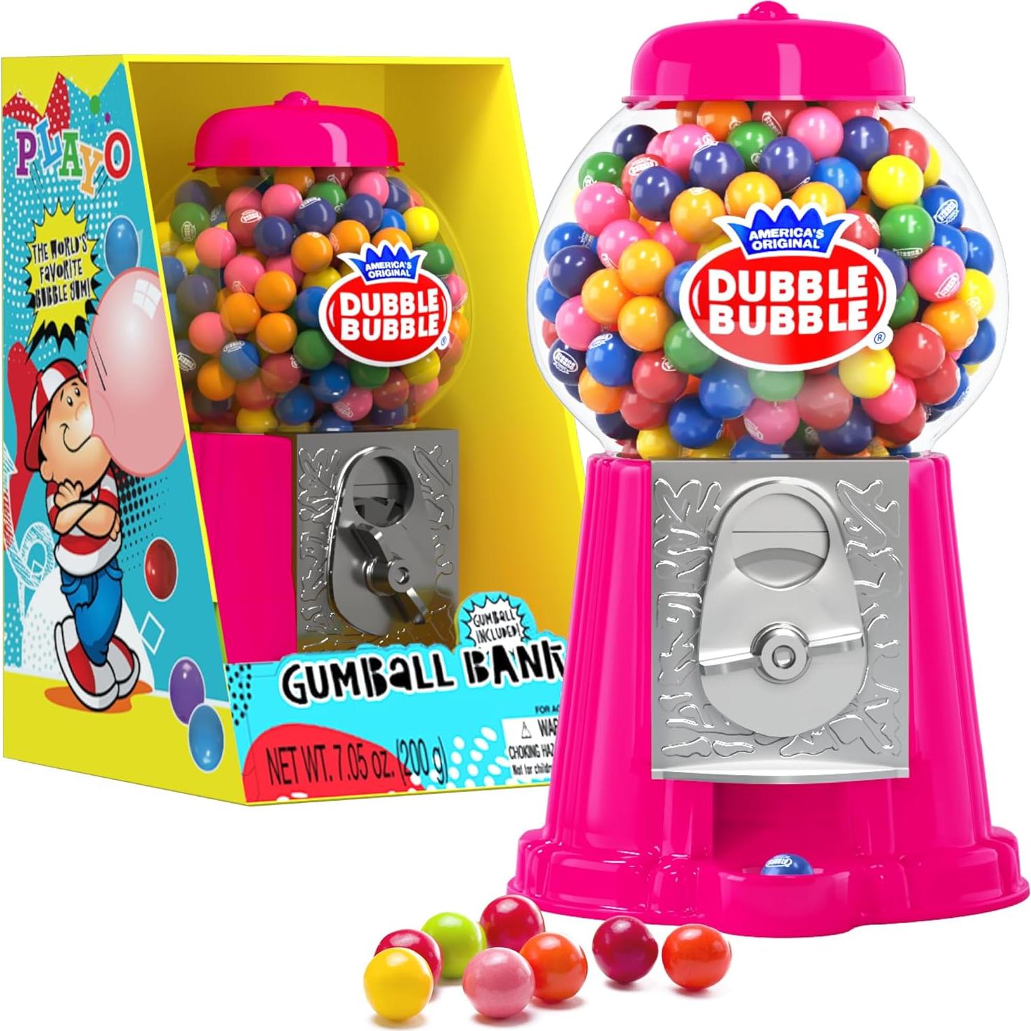 Dispensador de Chicles Rosa Operado por Monedas con 85 Chicles