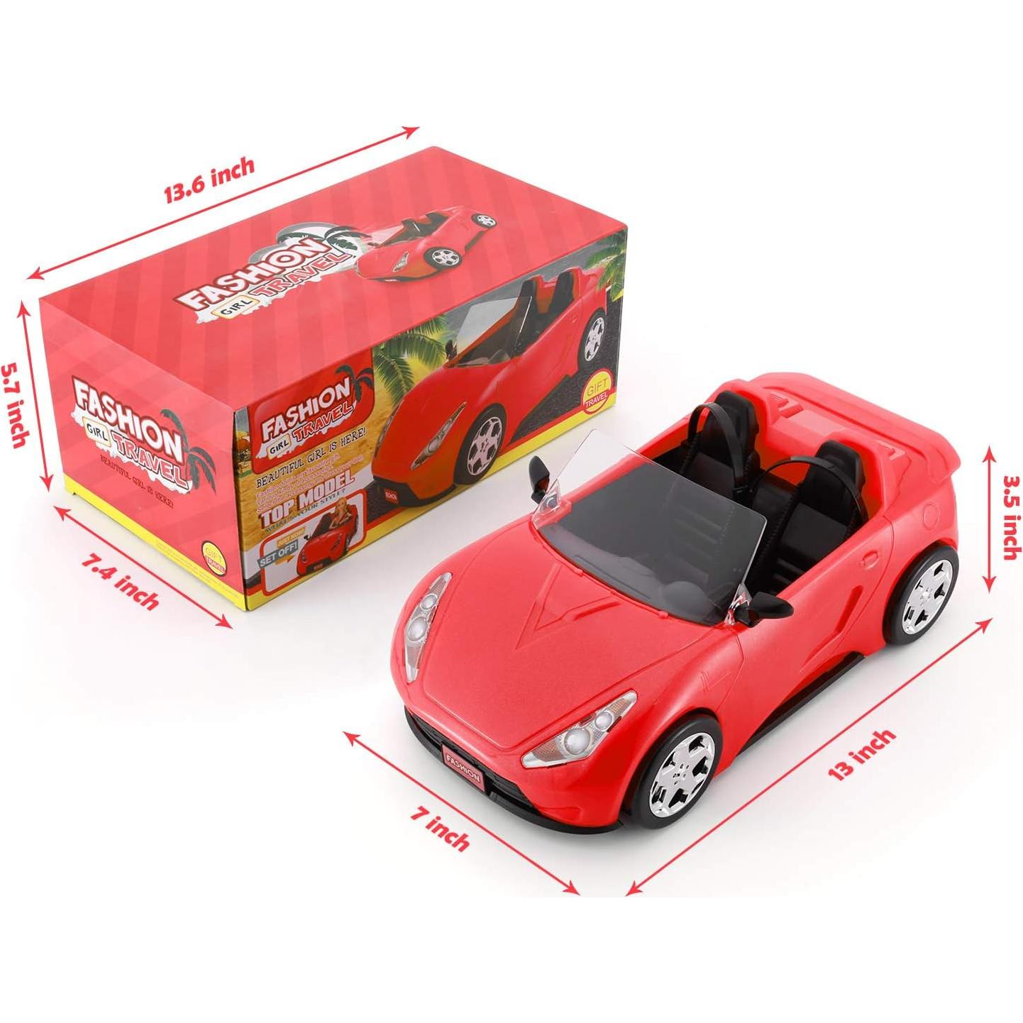 Coche Convertible para Muñecas KeepRunning Rojo Brillante