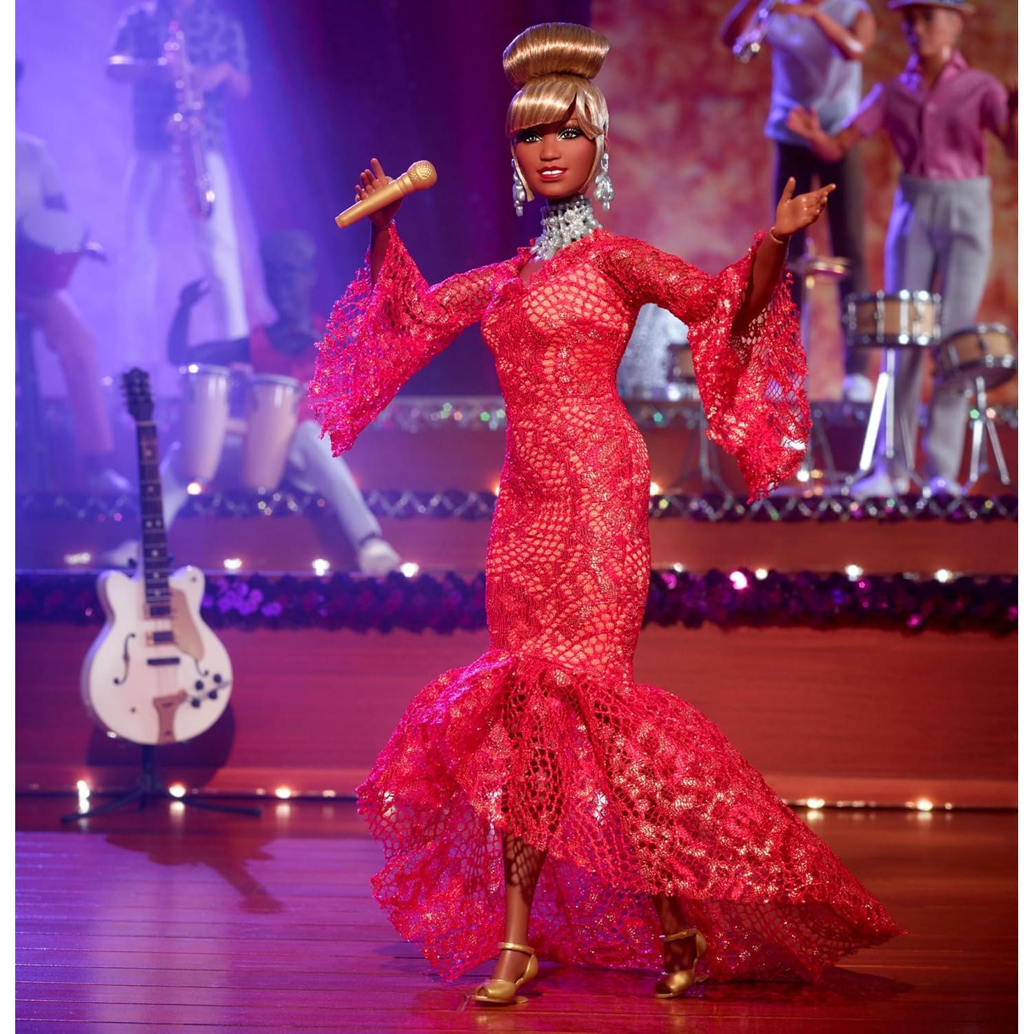Muñeca Barbie Celia Cruz Inspiradora con Vestido Rojo