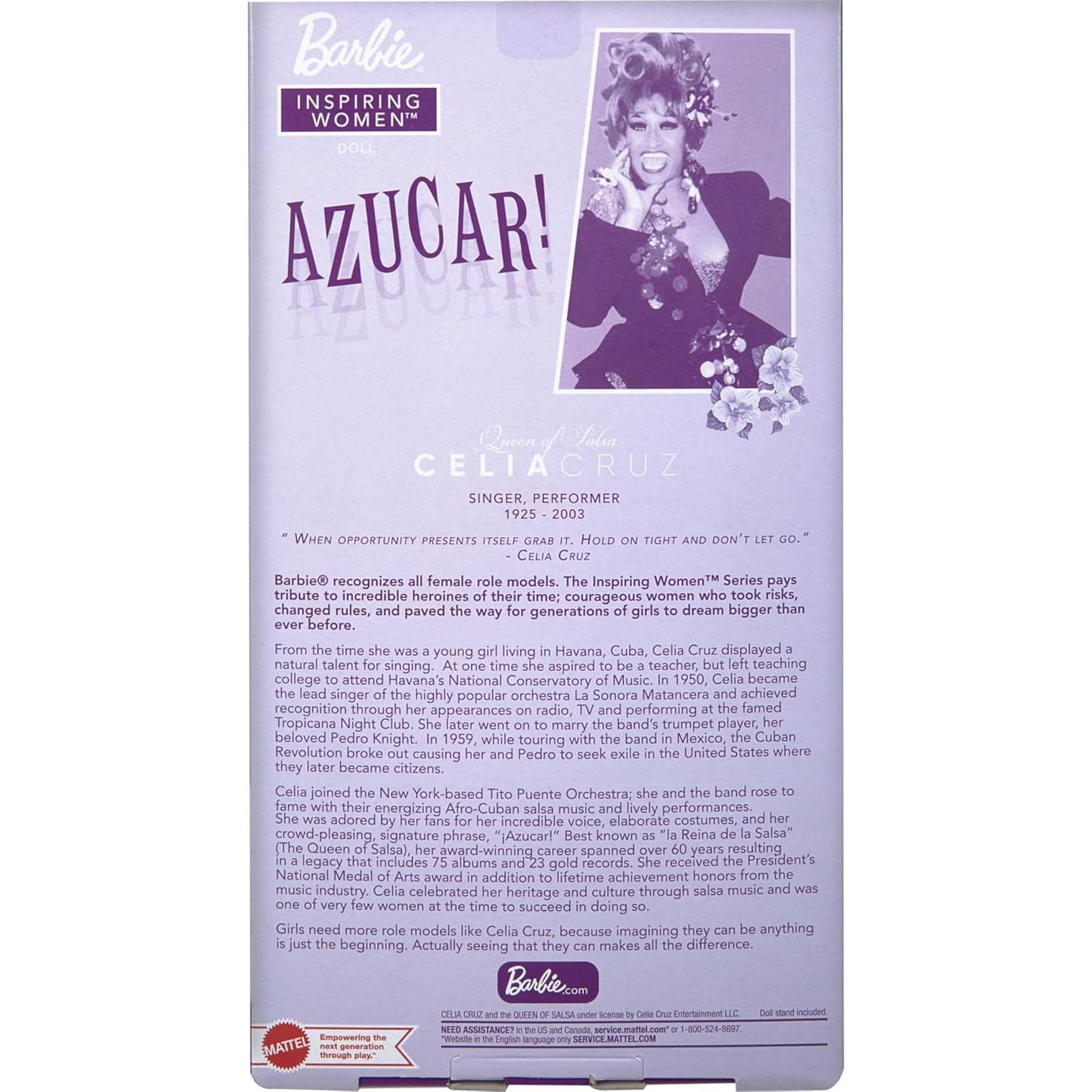 Muñeca Barbie Celia Cruz Inspiradora con Vestido Rojo