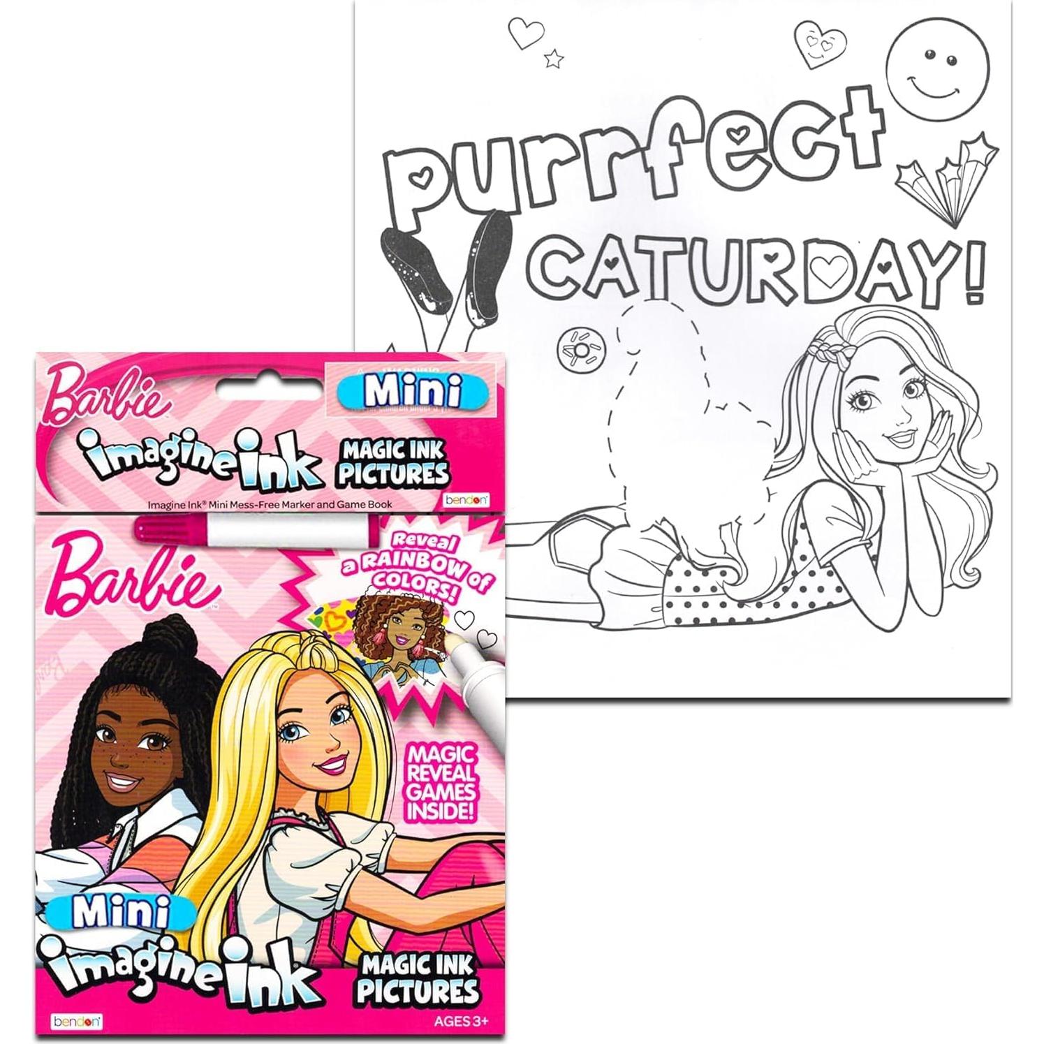 Set de Libros para Colorear Barbie - 4 Libros y Stickers