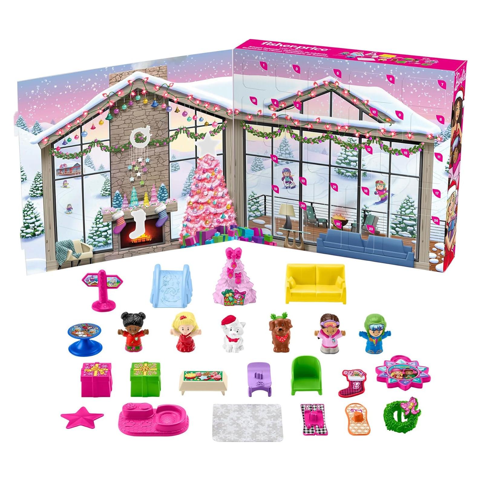 Calendario de Adviento Fisher-Price Barbie 24 Piezas Navidad