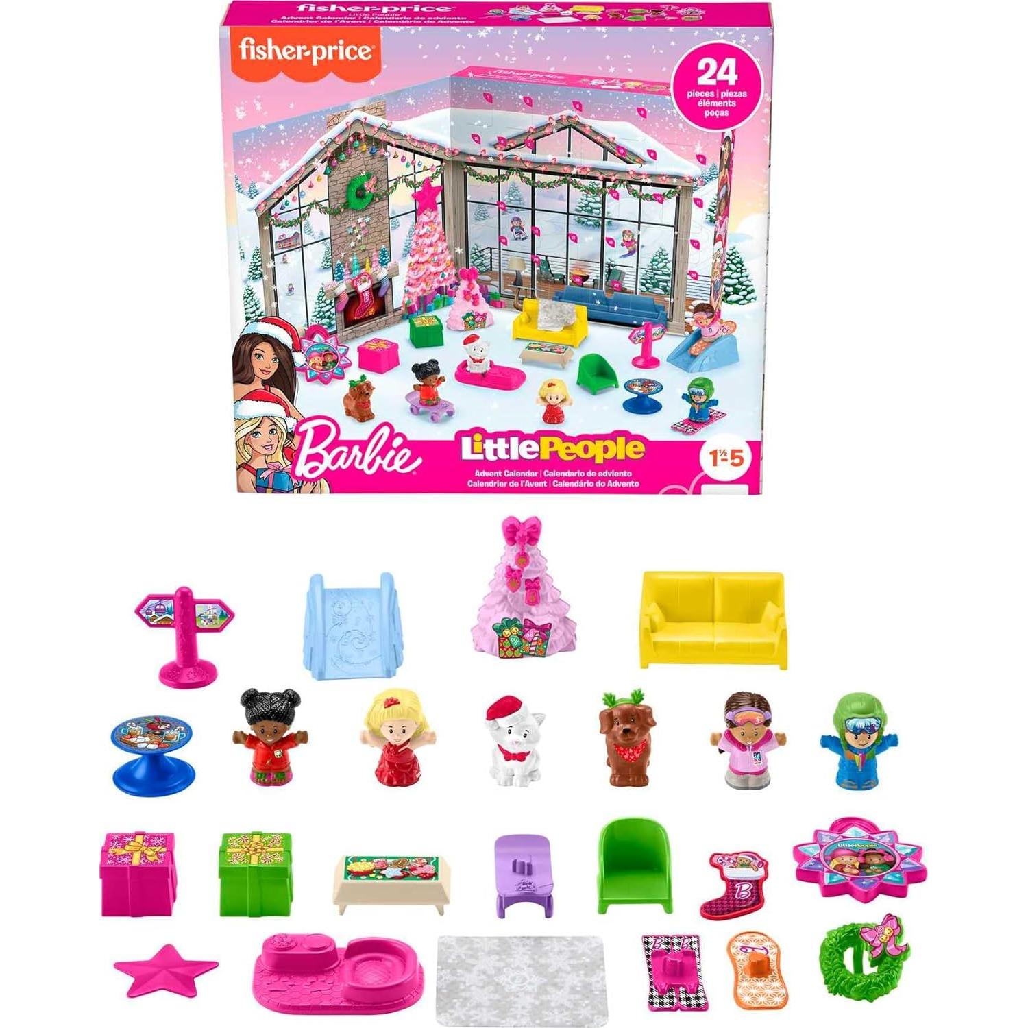 Calendario de Adviento Fisher-Price Barbie 24 Piezas Navidad