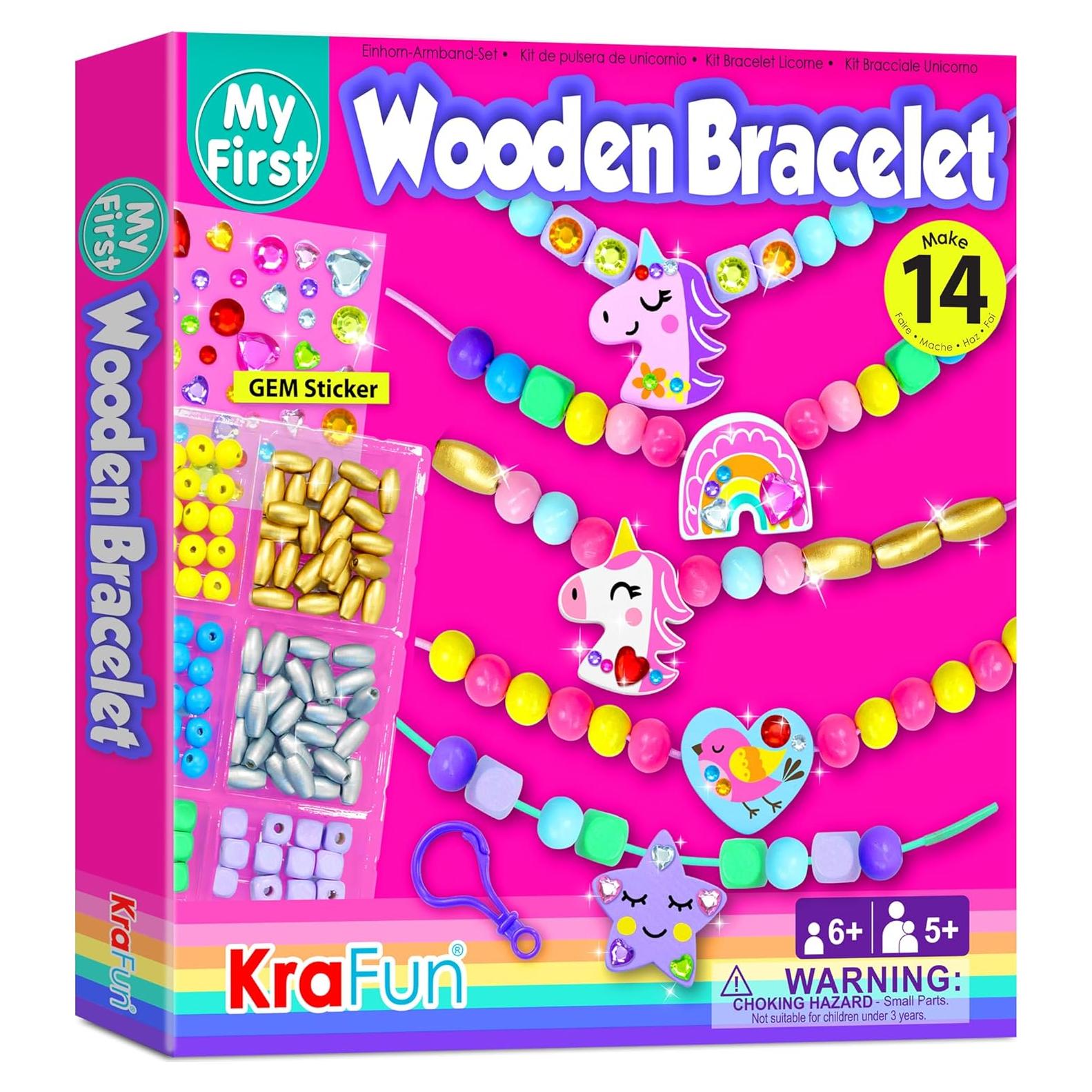 KRAFUN Kit de Pulsera de Unicornio para Niños - 14 Proyectos DIY