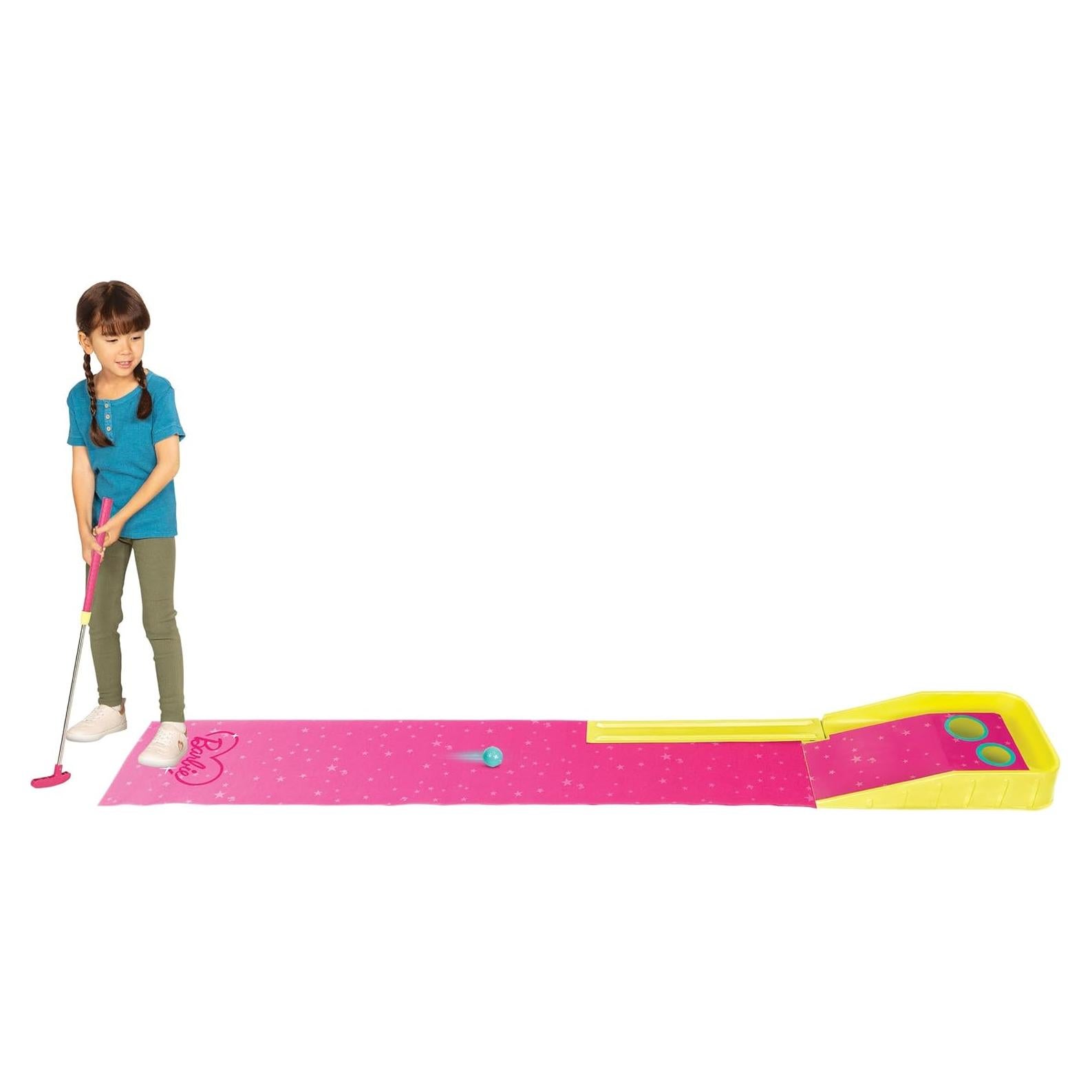 Set de Golf para Niños Barbie - Putt Putt con Alfombra y Putter Ajustable
