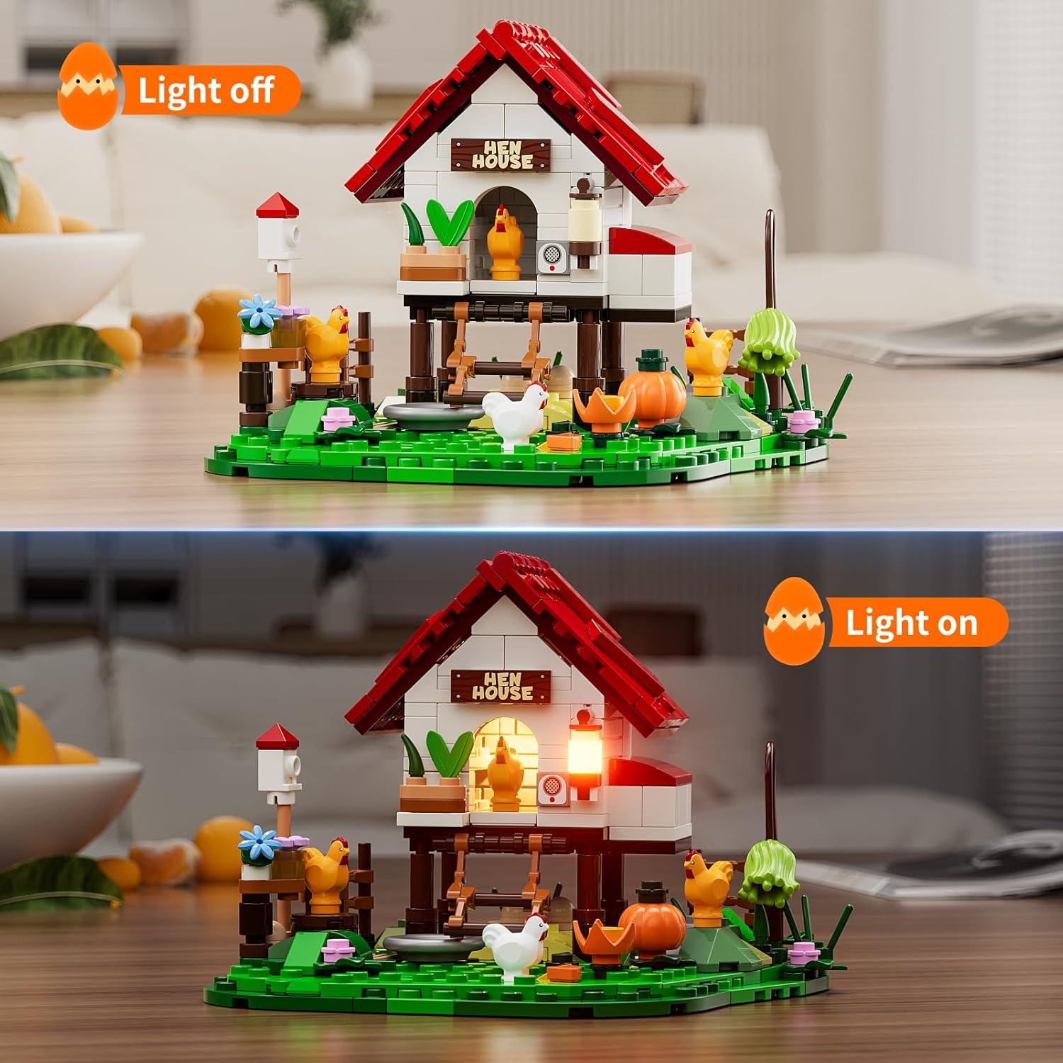 Set de Construcción Gallinero FUNWHOLE 323 Pcs con Luz LED