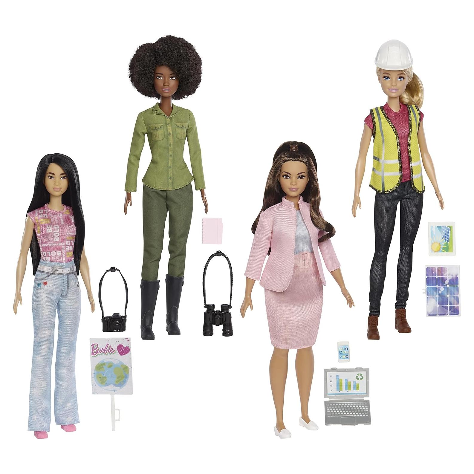Conjunto de 4 muñecas Barbie Eco Líderes - Regalo Sostenible