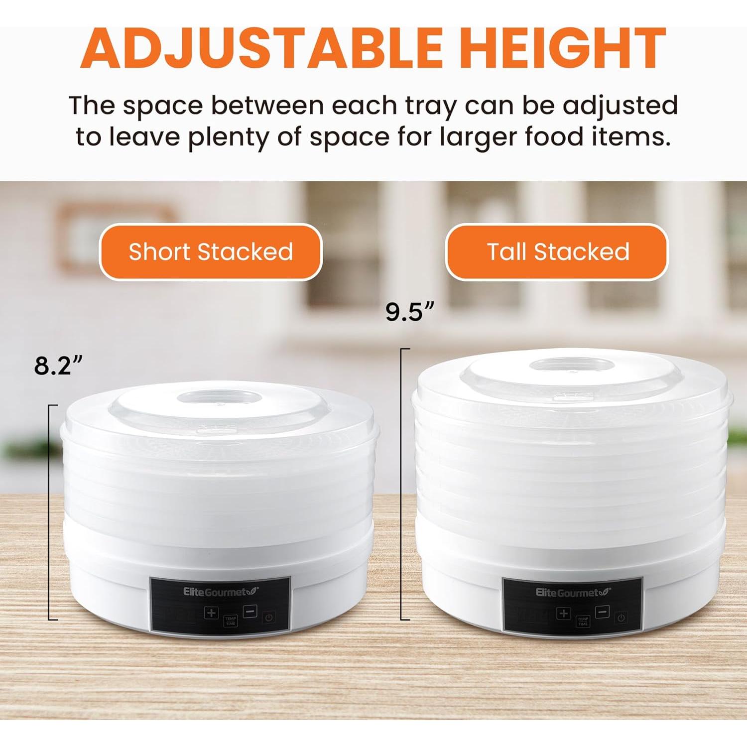 Deshidratador de Alimentos Elite Gourmet EFD770WD 5 bandejas