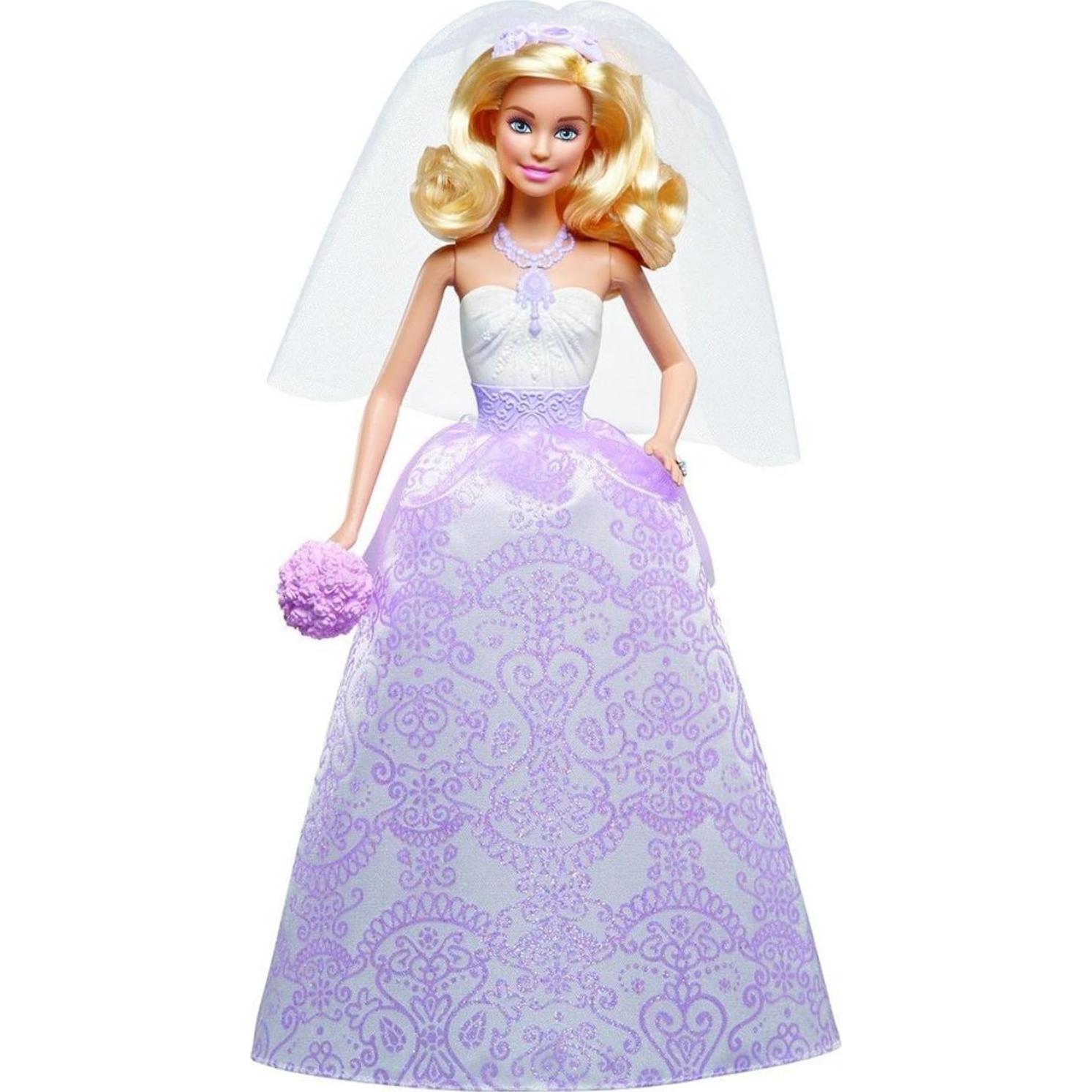 Wedding Set with Bride and Groom Dolls, Stacie, Chelsea and Accessories (Mattel DRJ88), Assorted Colour/Model