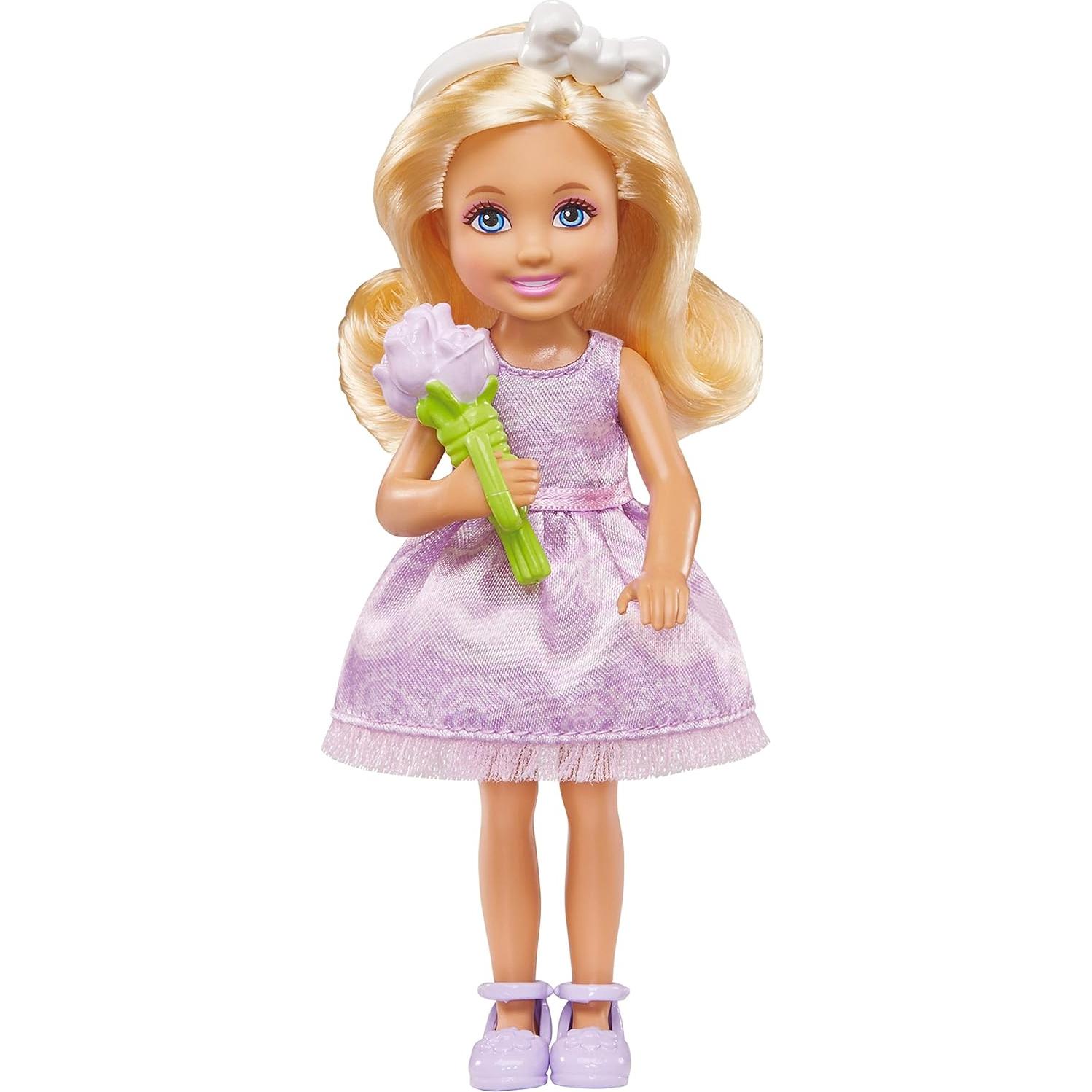 Wedding Set with Bride and Groom Dolls, Stacie, Chelsea and Accessories (Mattel DRJ88), Assorted Colour/Model