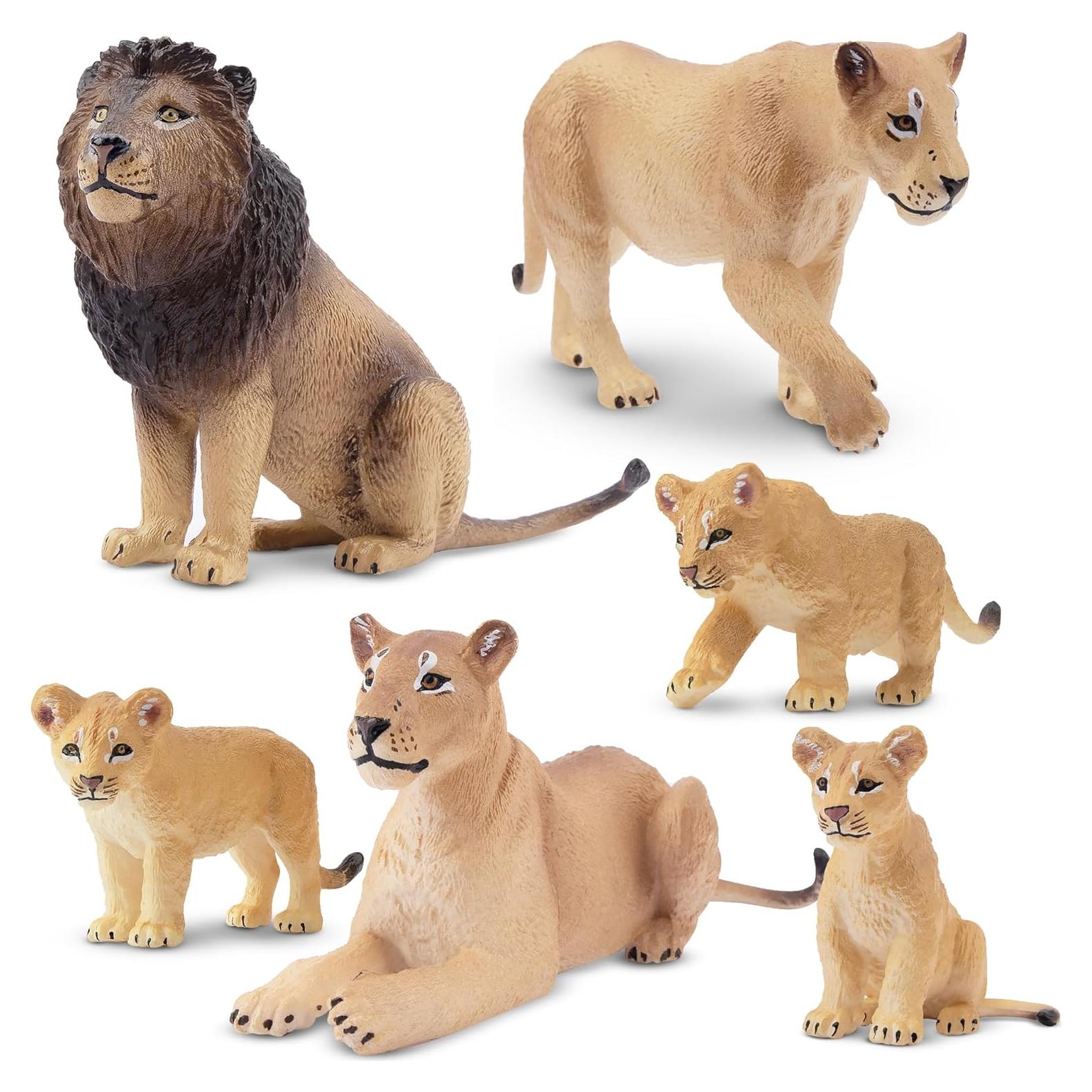Set de Figuras de Leones Toymany 6PCS Realistas 10cm