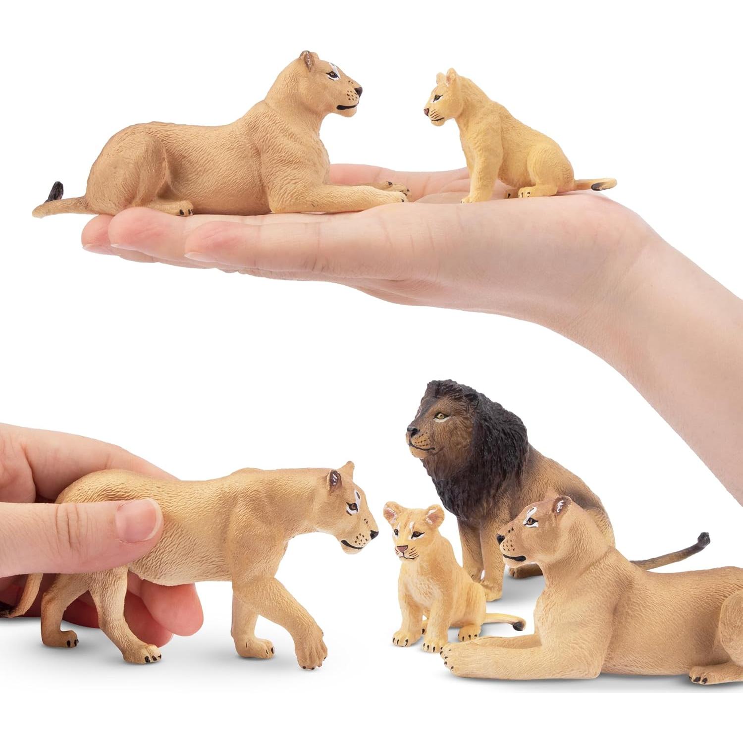 Set de Figuras de Leones Toymany 6PCS Realistas 10cm